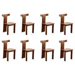 Pierre Cardin Dining Chairs for Roche Bobois, Cognac Leather, 1970, Set of 8