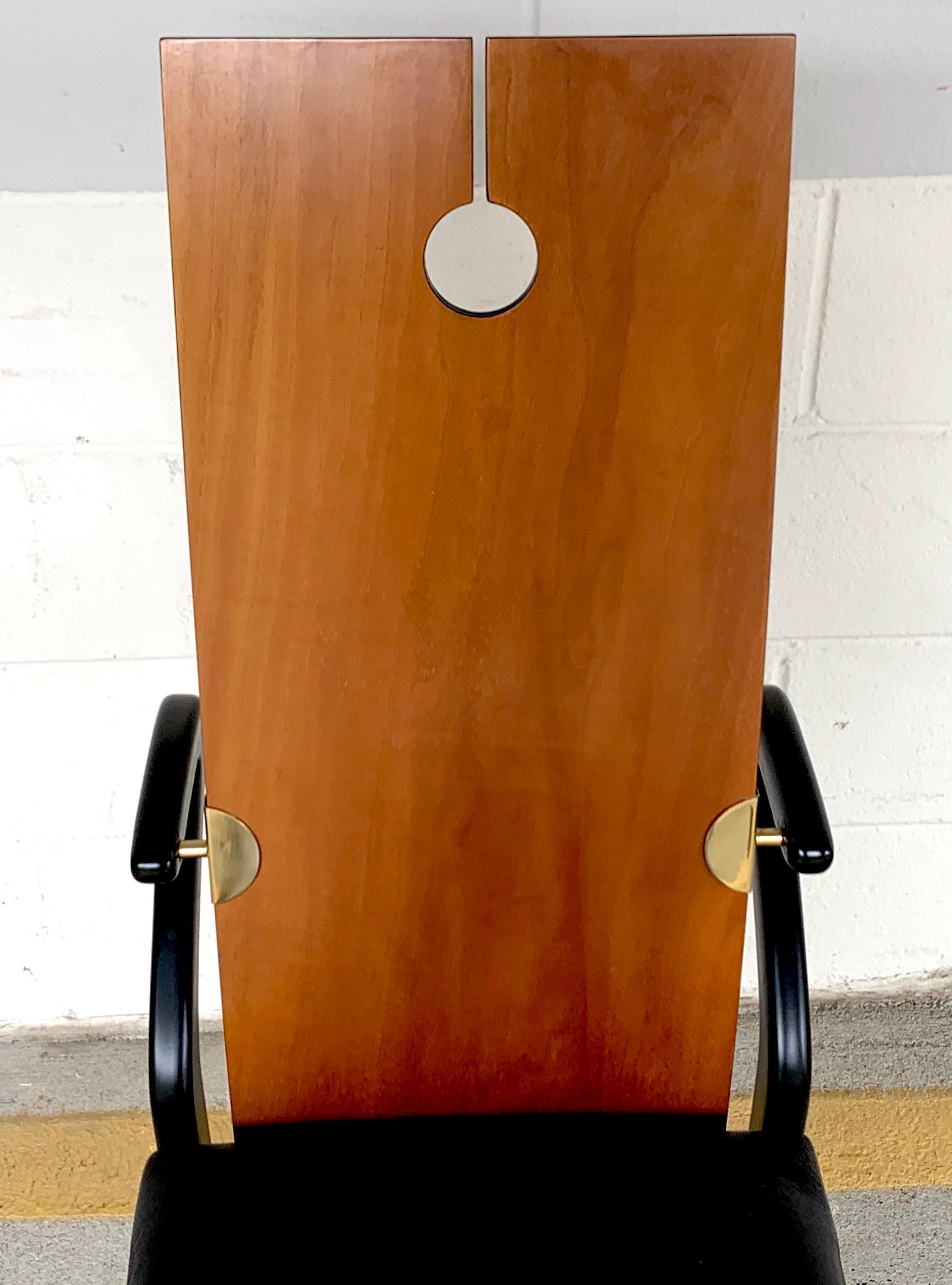 Ensemble de salle à manger Pierre Cardin, 6 fauteuils à dossier en trou de serrure n°26406 et table à piédestal en vente 5