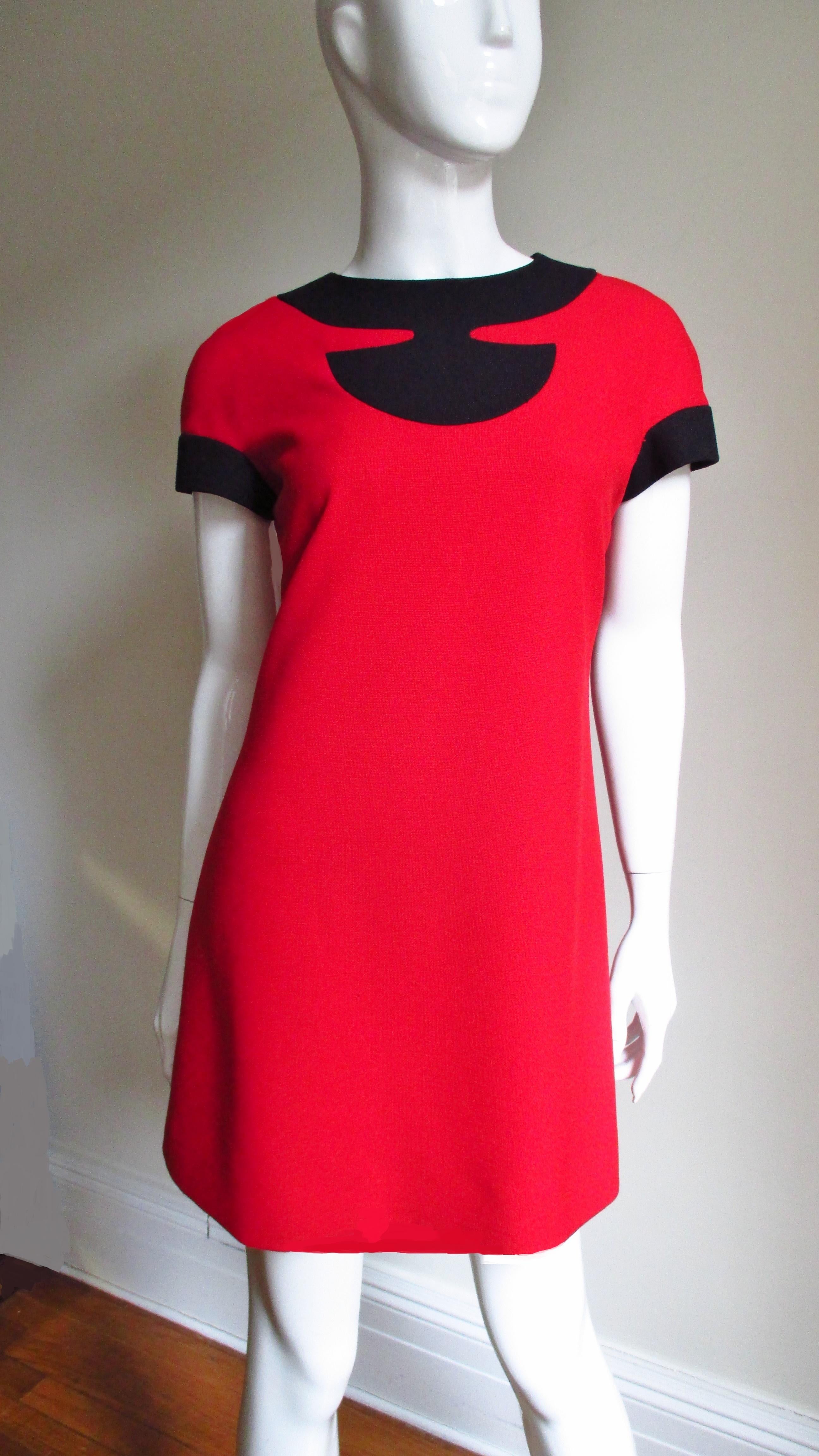 Women's Pierre Cardin 1980s Mod Color Block Dress For Sale