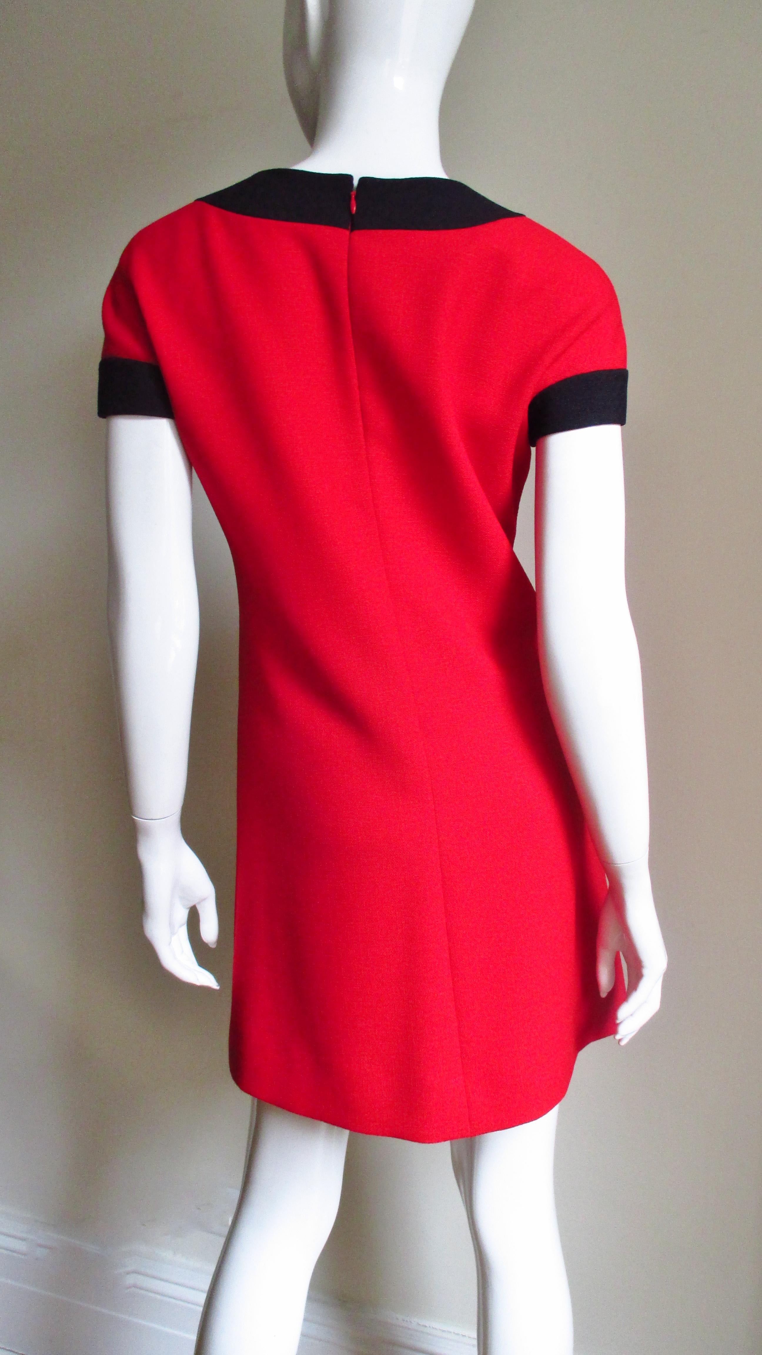 Pierre Cardin 1980s Mod Color Block Dress For Sale 3