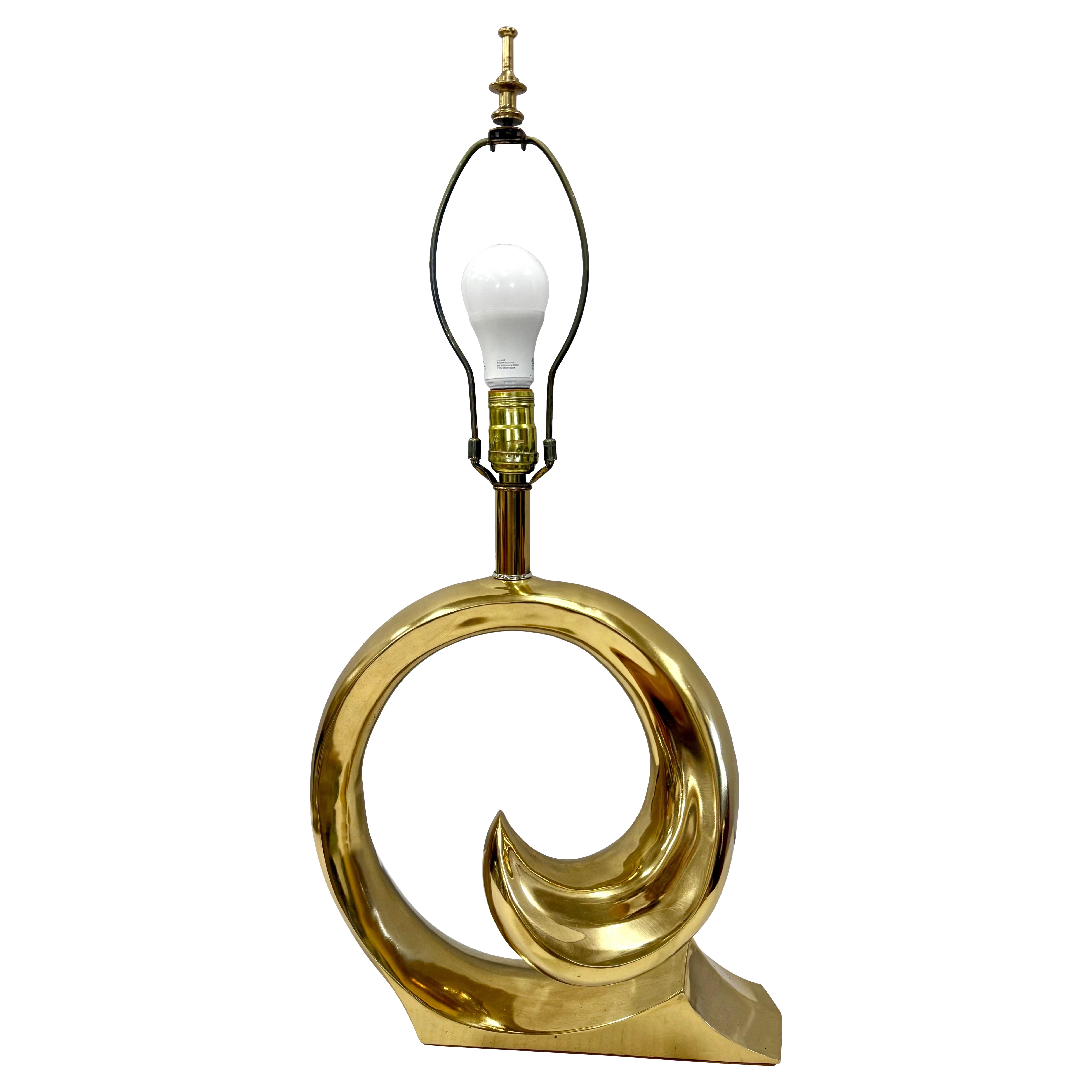 Pierre Cardin Erwin Lambeth Pierre Cardin Brass Swirl Lamp Hollywood Regency For Sale