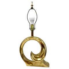 Pierre Cardin Erwin Lambeth Pierre Cardin Brass Swirl Lamp Hollywood Regency