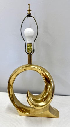Erwin Lambeth Pierre Cardin Lampada a spirale in ottone Hollywood Regency