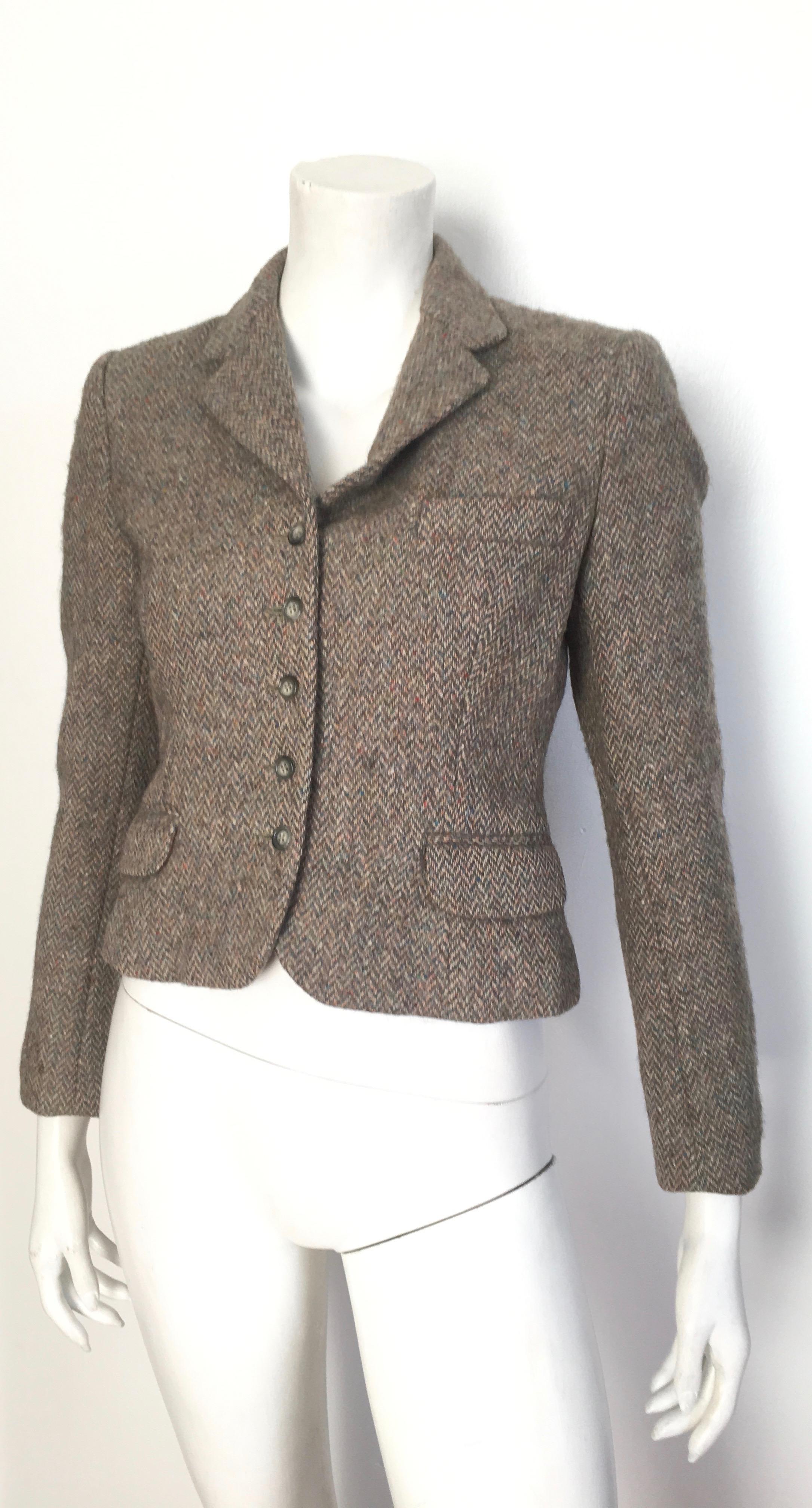 Gray Pierre Cardin for Bloomingdale's 1960s Wool Cropped Jacket Size 4.