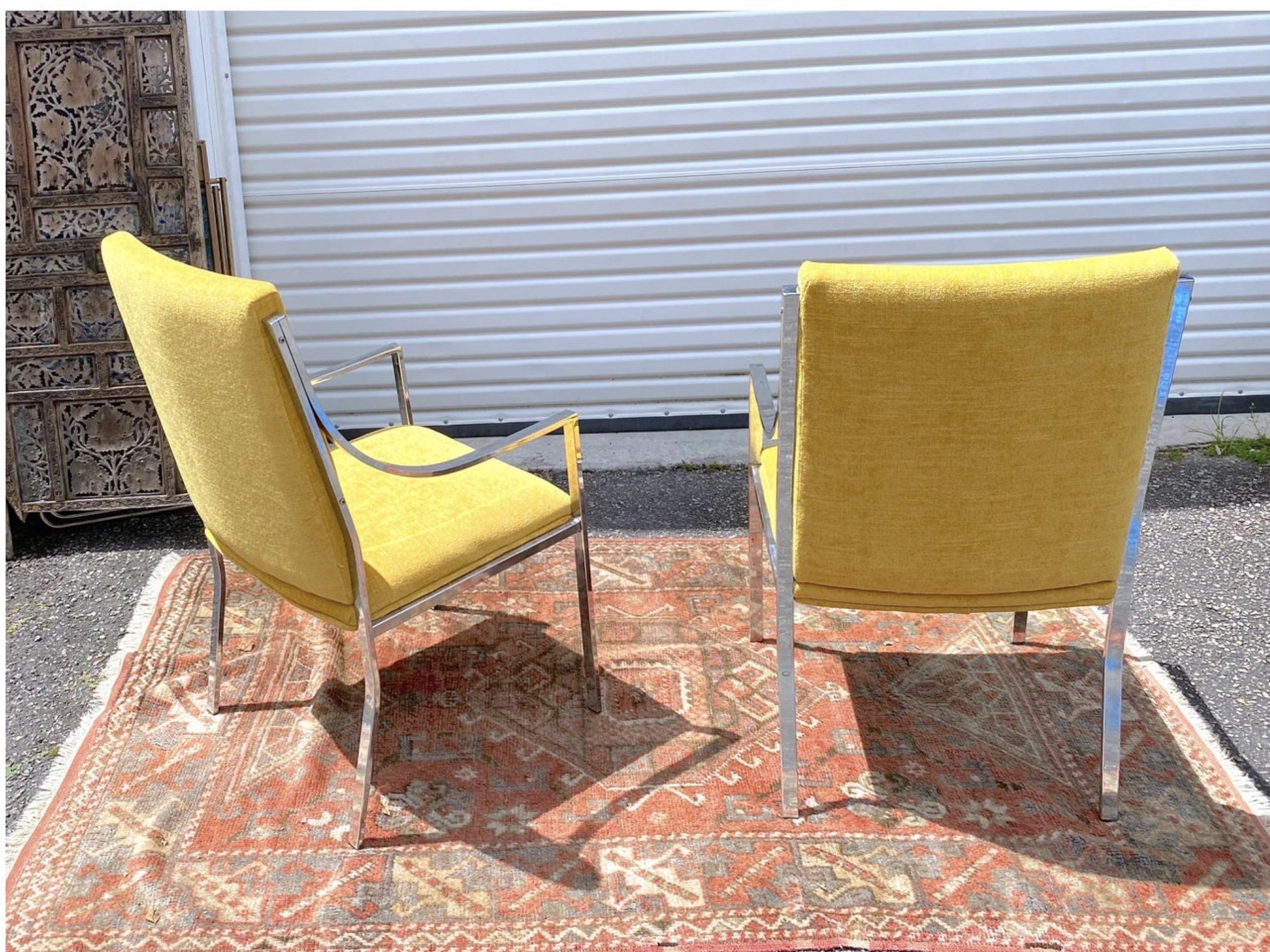 Late 20th Century Pierre Cardin for Dillingham Chrome Occasional Chairs, Pair For Sale