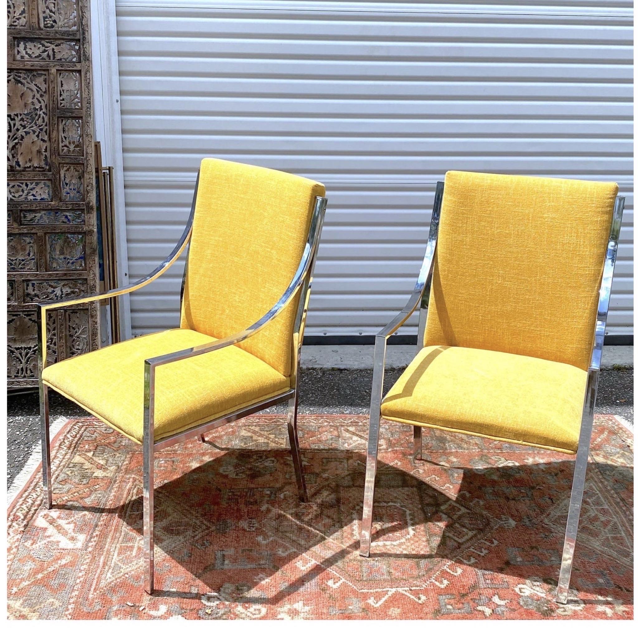 Pierre Cardin for Dillingham Chrome Occasional Chairs, Pair For Sale 2