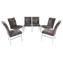 Pierre Cardin for Dillingham Set of Six Dining Chairs in Cut Velvet