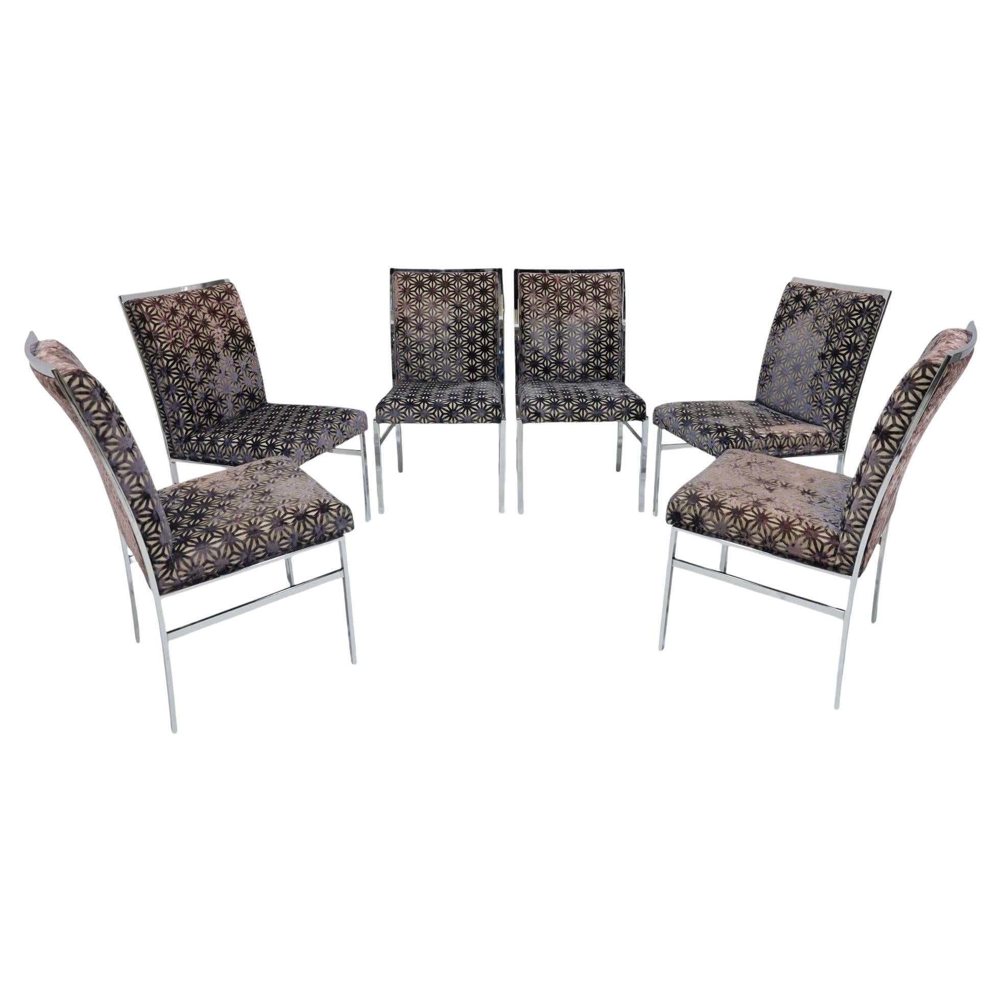 Pierre Cardin para Dillingham Juego de seis sillas de comedor de terciopelo cortado