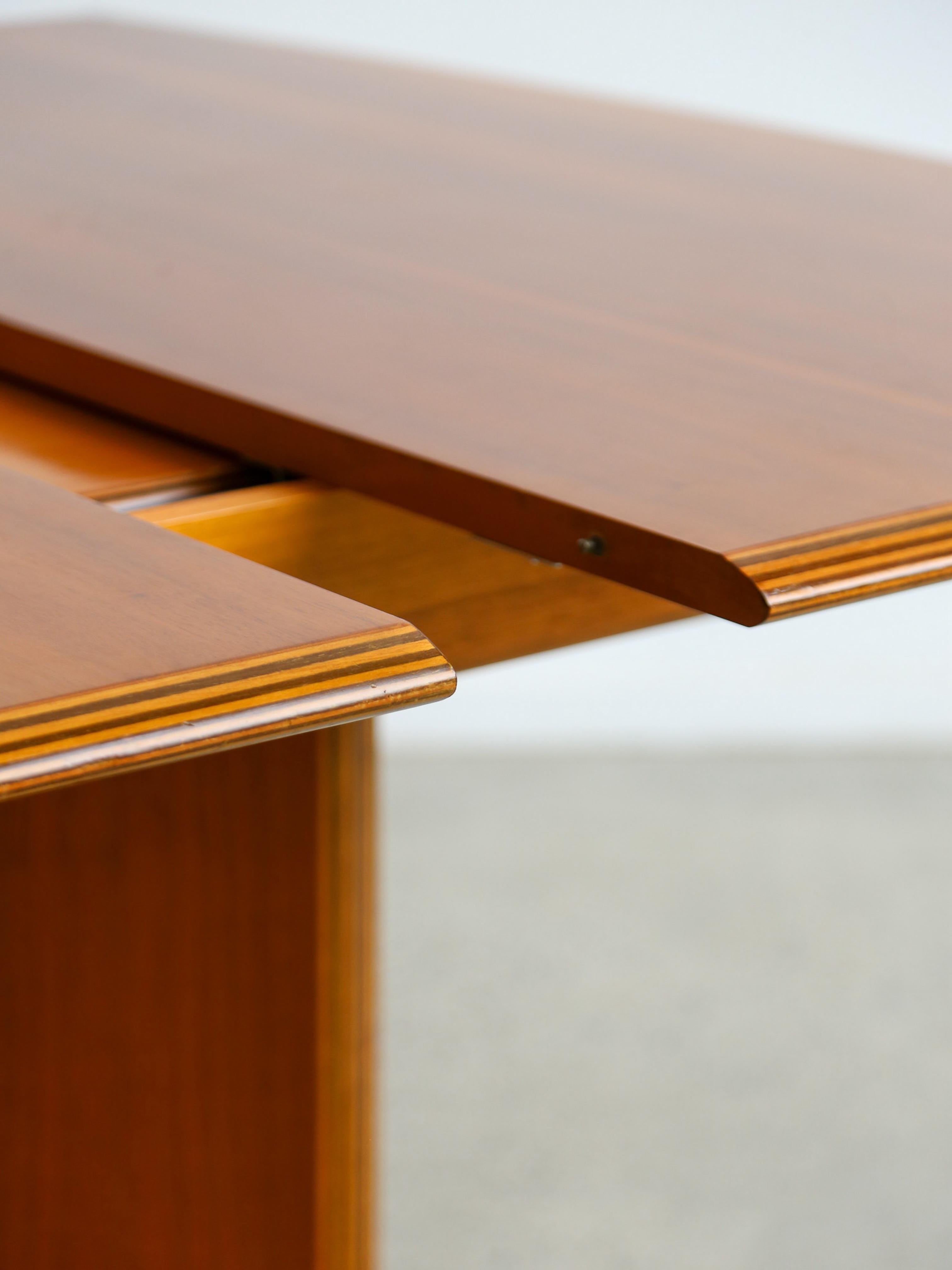 Pierre Cardin pour Maxalto Table de salle à manger à rallonge en noyer 1980 en vente 9