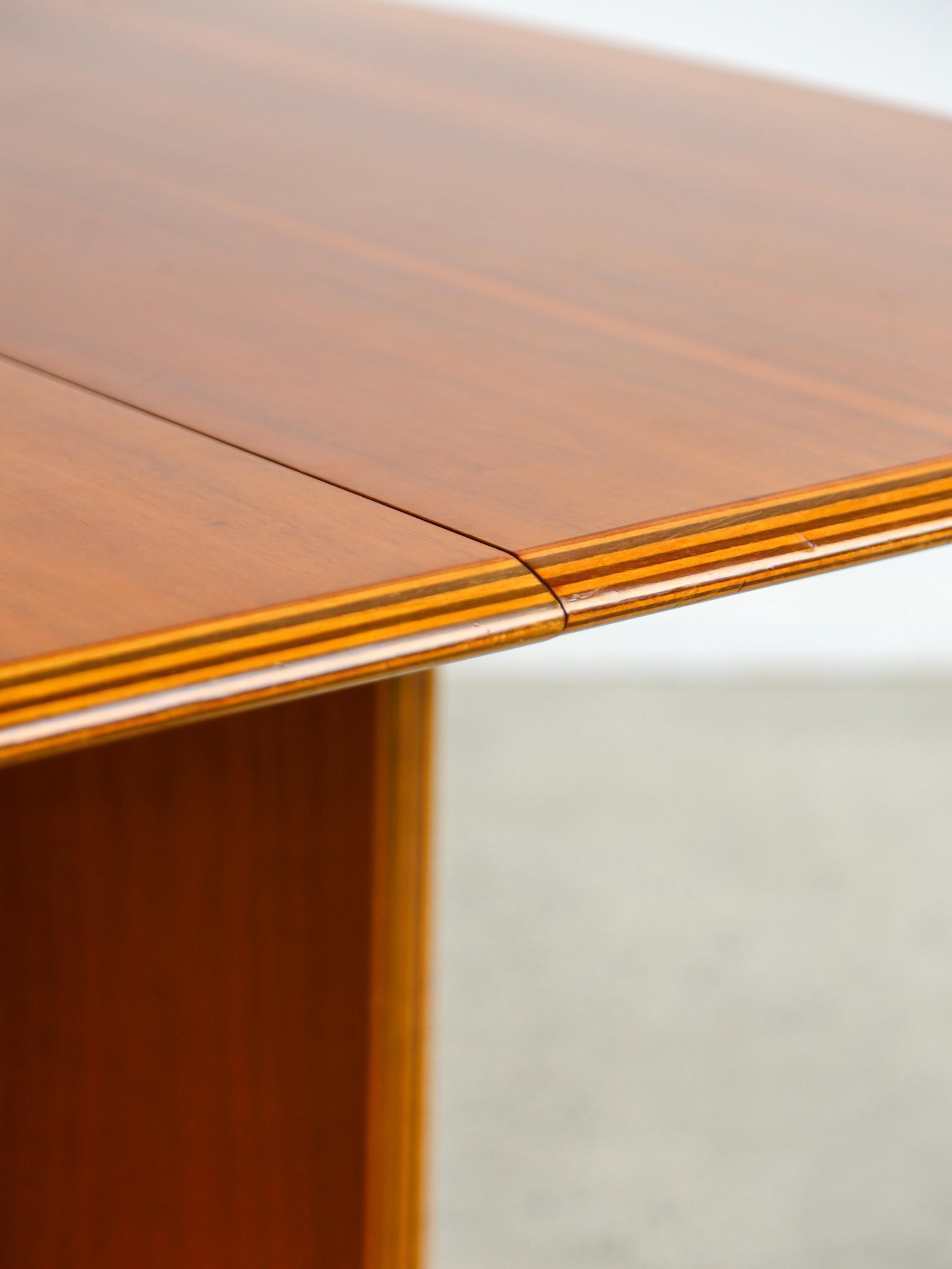 Postmoderne Pierre Cardin pour Maxalto Table de salle à manger à rallonge en noyer 1980 en vente