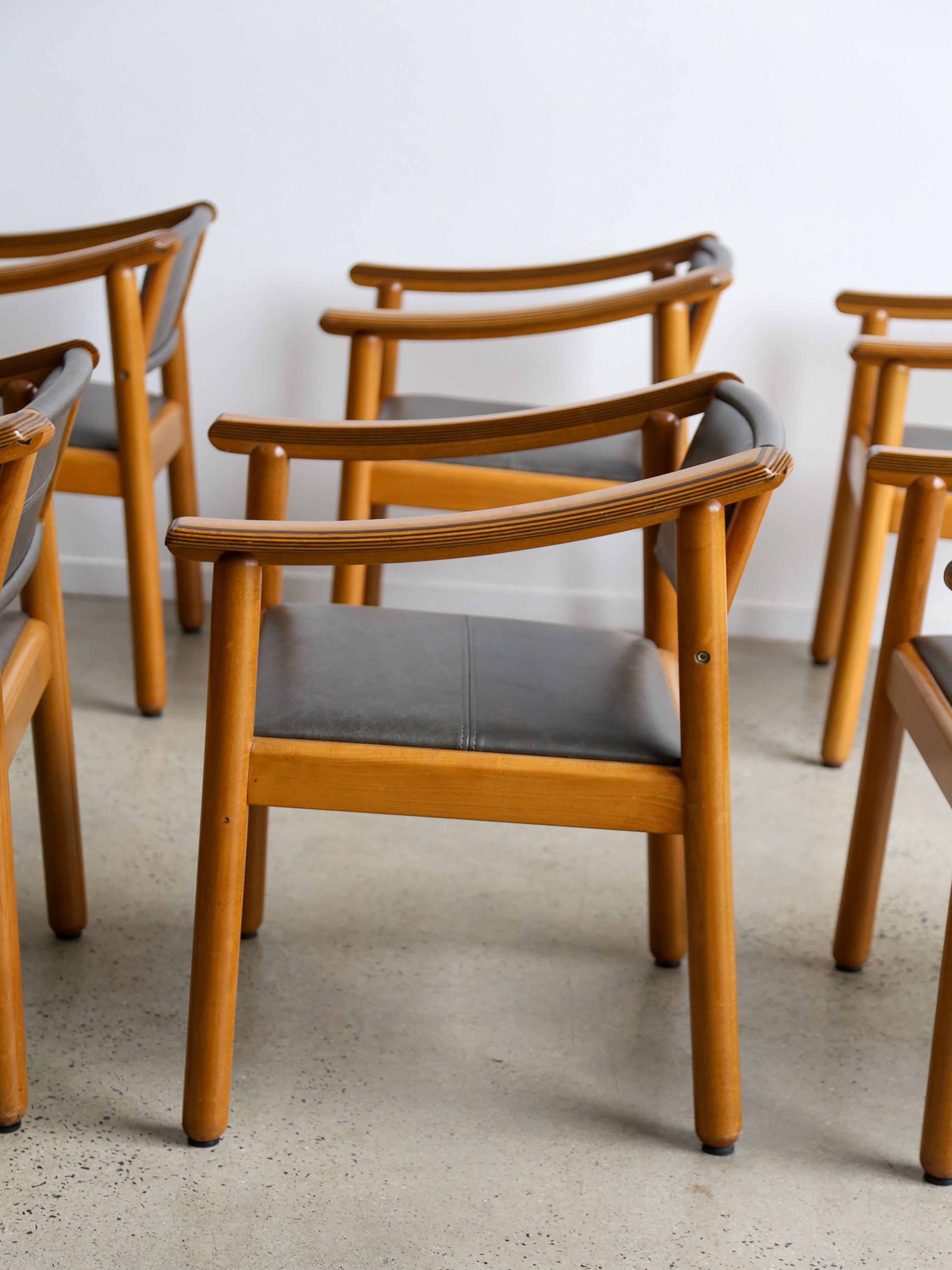 Fine XX secolo Pierre Cardin per Maxalto Set di sei poltrone in vendita