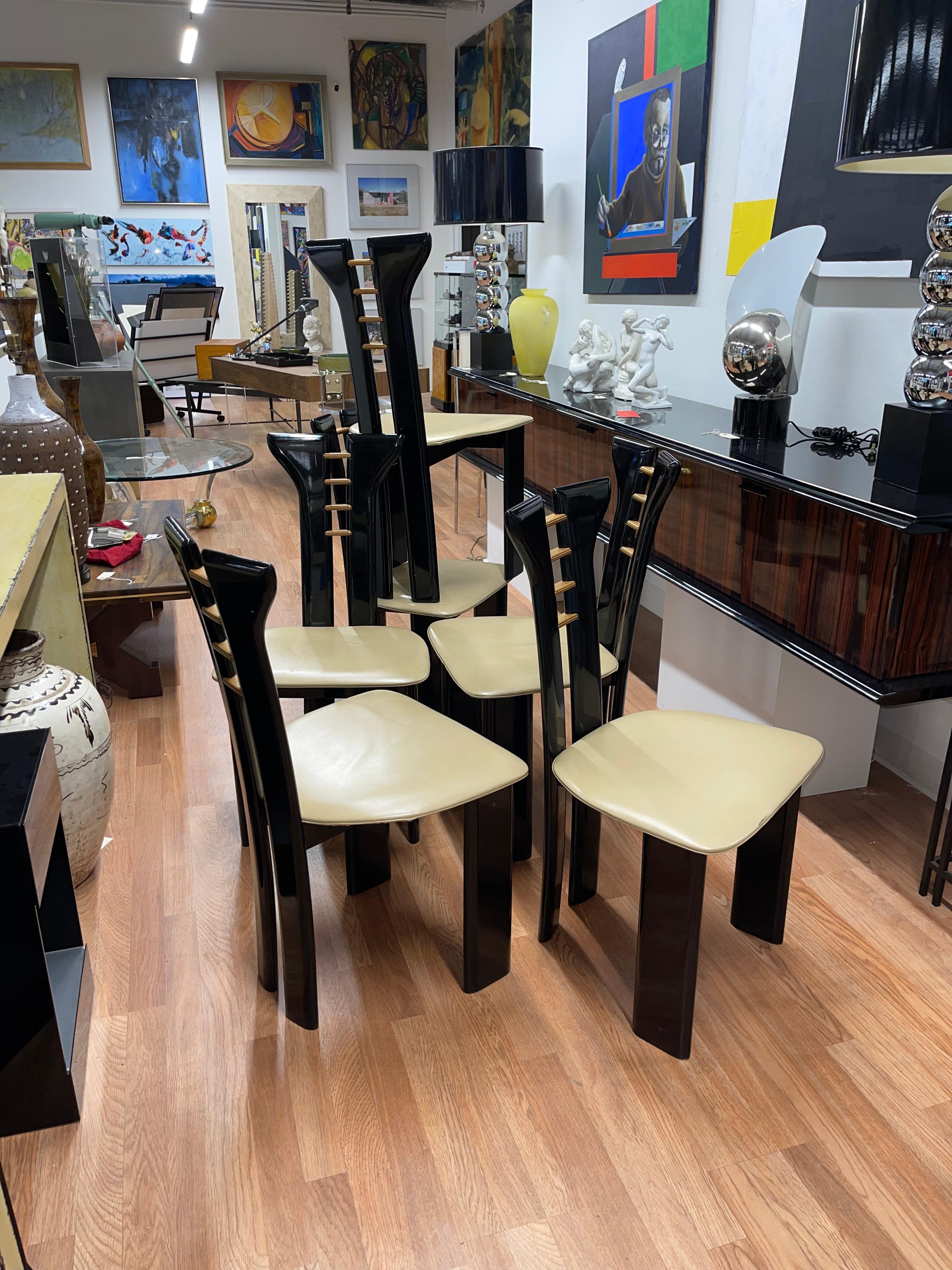 Hand-Crafted Pierre Cardin for Roche Bobois Dining Chairs For Sale