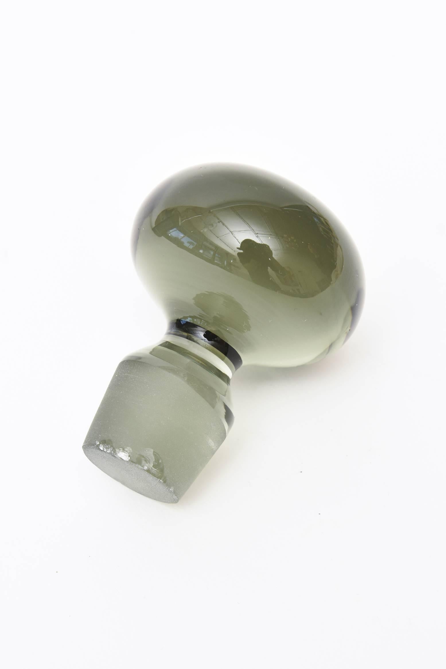 Pierre Cardin for Venini Italian Gray and Yellow Glass Decanter/ Barware  3