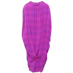 Pierre Cardin Vintage Fuchsia Plaid "Ovoid" Dress - 1980s