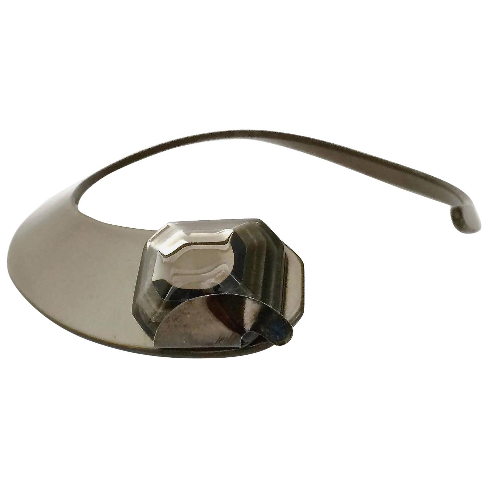 PIERRE CARDIN Futuristic Modernist Plexiglas Cabochon Rigid Collar Choker  For Sale