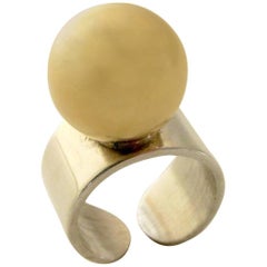 Pierre Cardin Bague Disco Mod en or et sterling