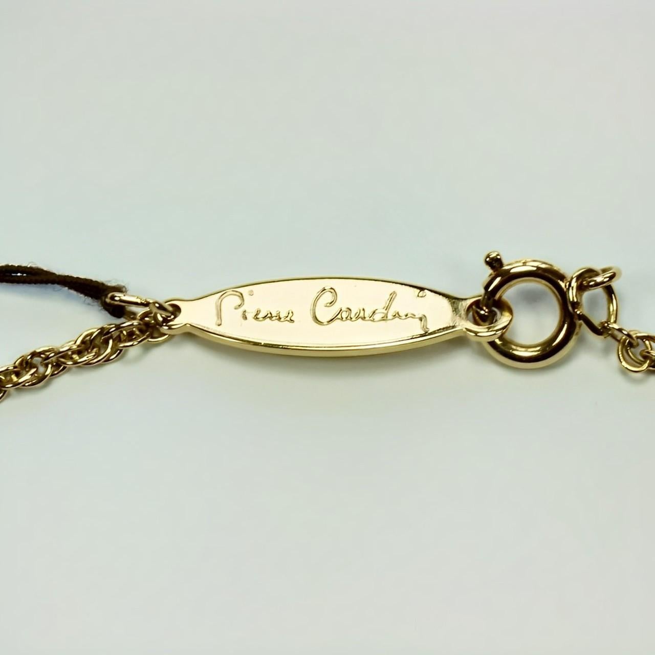 Pierre Cardin Gold Tone Aries Zodiac Pendant Necklace set with a Diamond For Sale 2