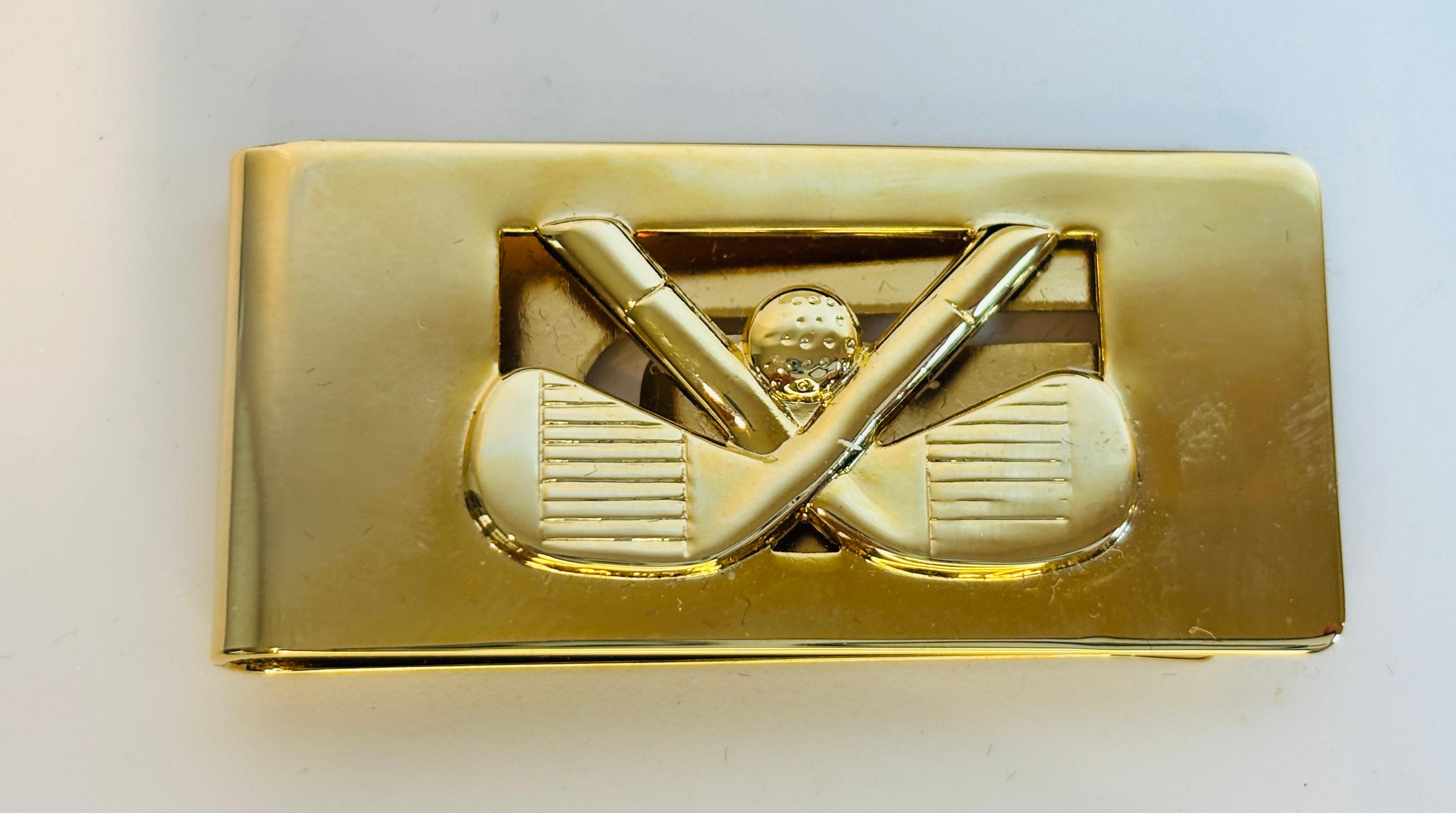 Pierre Cardin Golf Money Clip in Original Box Vintage from the 1980s en vente 1