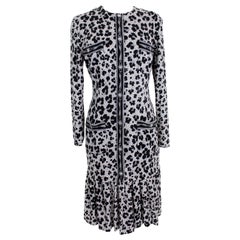 Pierre Cardin Gray Black Wool Animalier Long Dress Pierre Cardin Gray Black Wool Animalier Long Dress