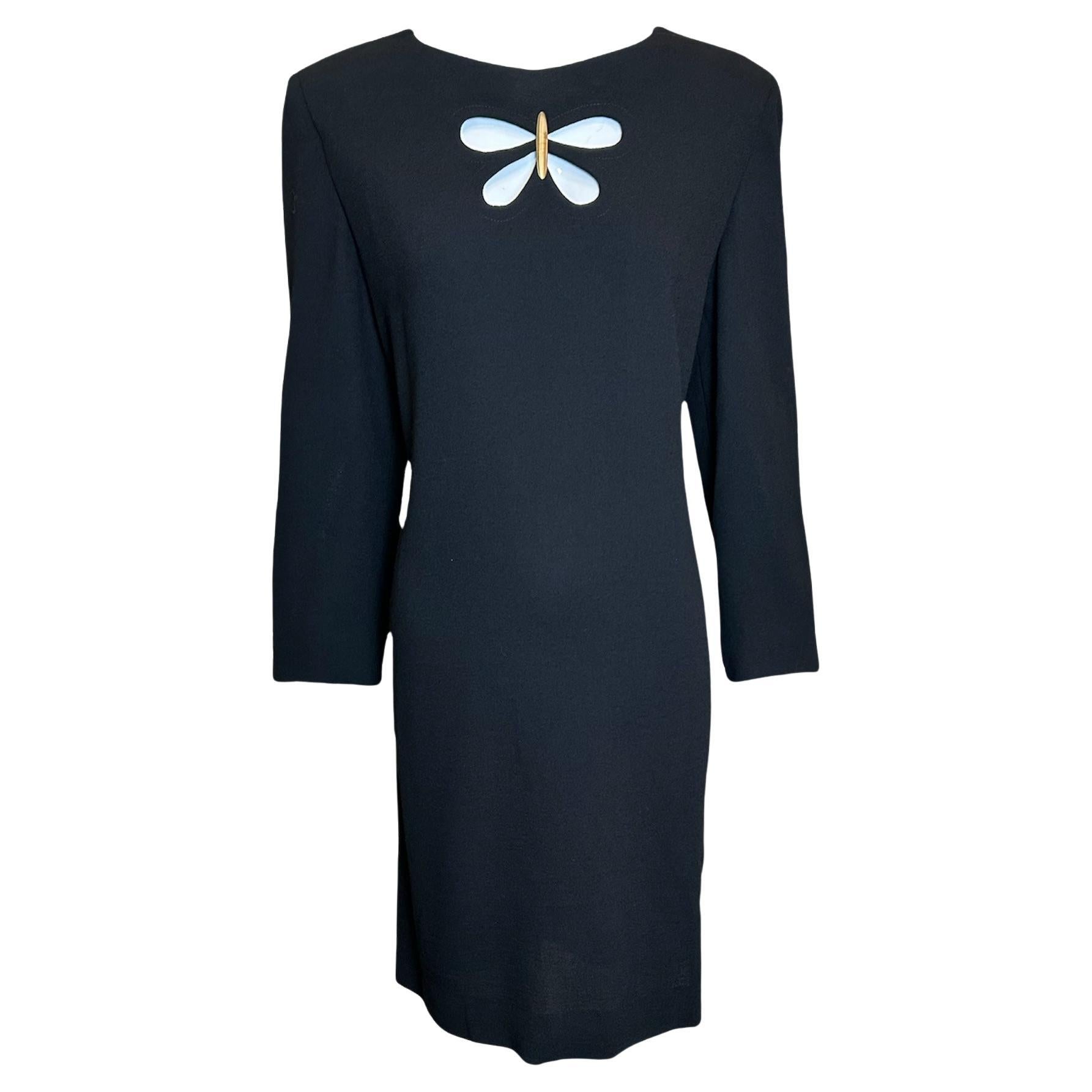Pierre Cardin Haute Couture - Vestito a farfalla nero modulare, anni '80 in vendita