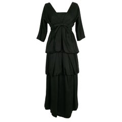 Pierre Cardin Haute Couture Langes Seidenkleid, Größe 36FR