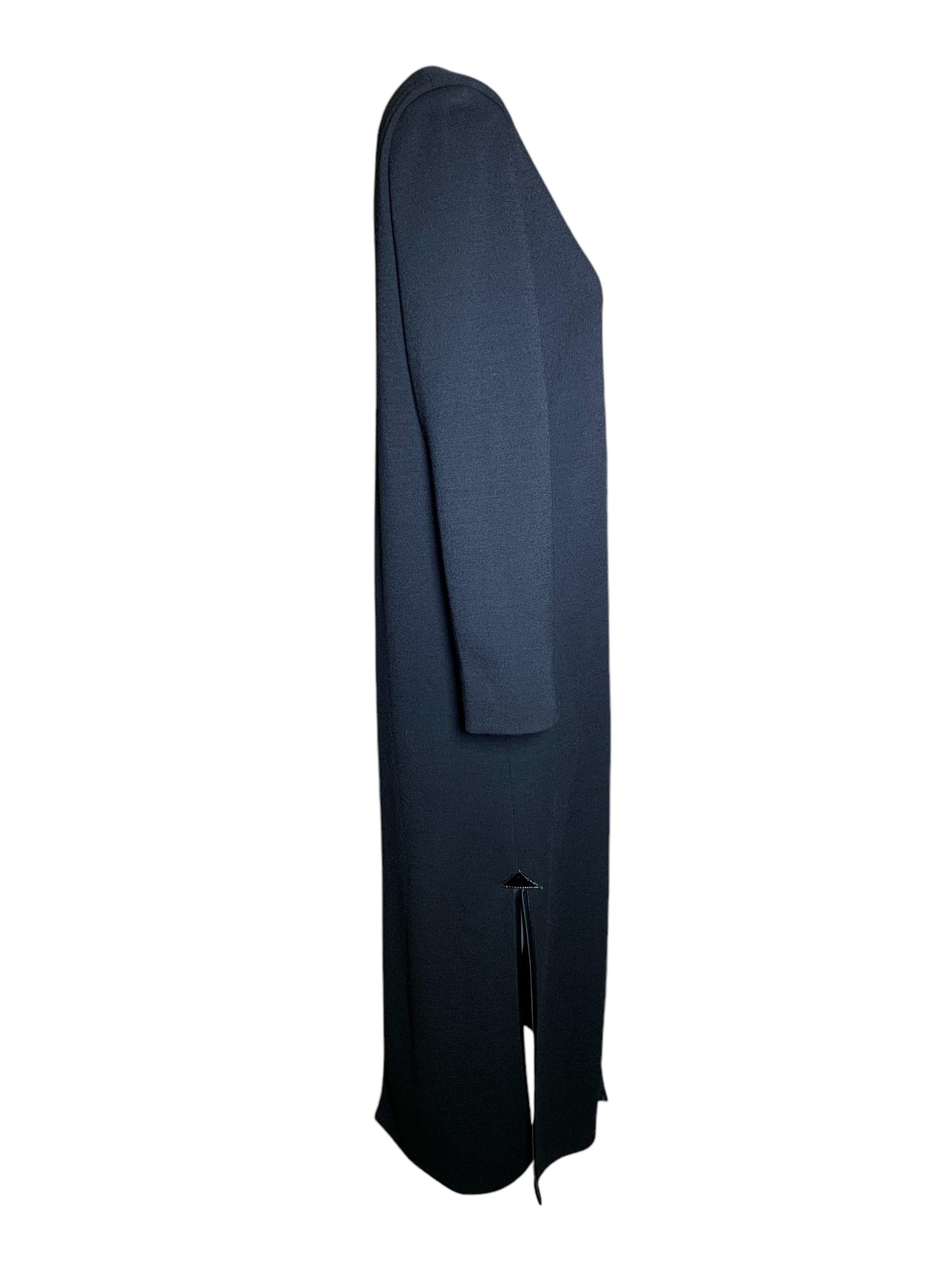 Pierre Cardin Haute Couture Mod Geometric Appliqué Shift Dress, Años 80 Negro en venta