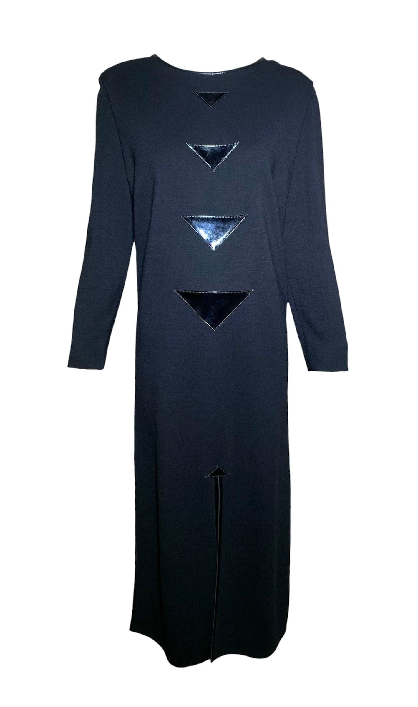 Pierre Cardin Haute Couture Mod Geometric Appliqué Shift Dress, Años 80 en venta