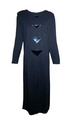 Pierre Cardin Haute Couture Mod Geometric Appliqué Shift Dress, Años 80