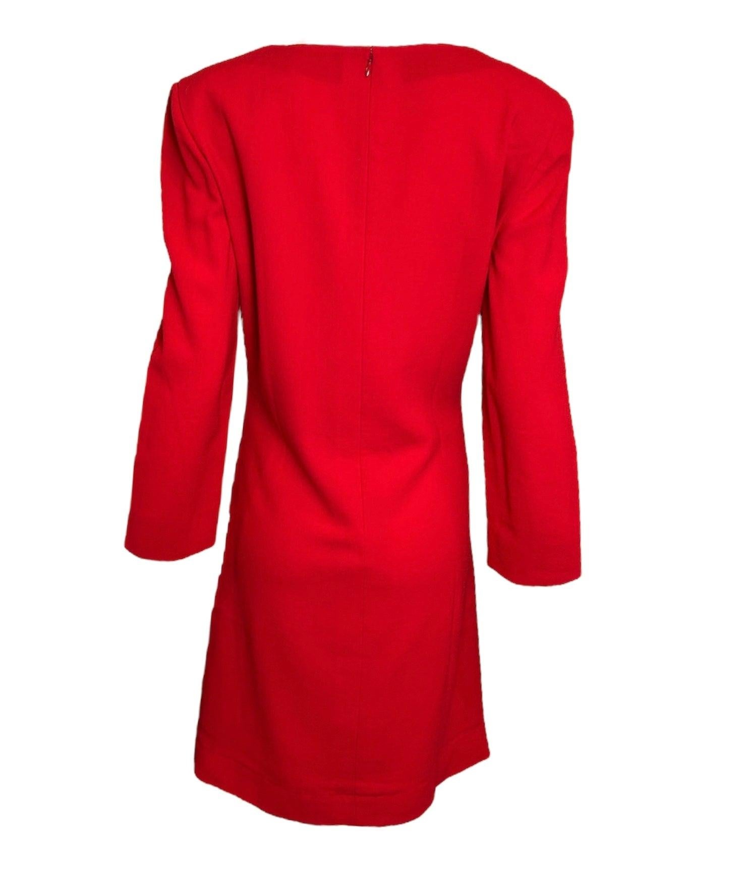 Rosso Pierre Cardin Haute Couture - Vestito a ruota rossa modulare, anni '80 in vendita
