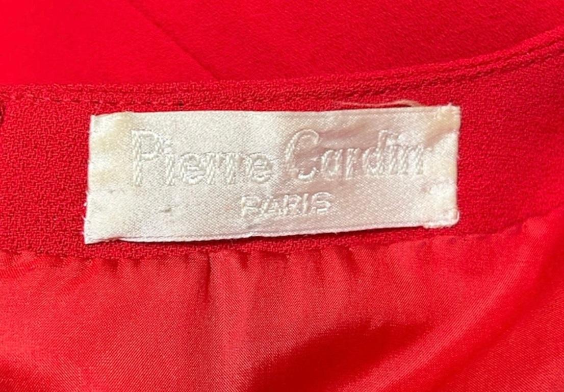 Pierre Cardin Haute Couture - Vestito a ruota rossa modulare, anni '80 In condizioni ottime in vendita a Los Angeles, CA
