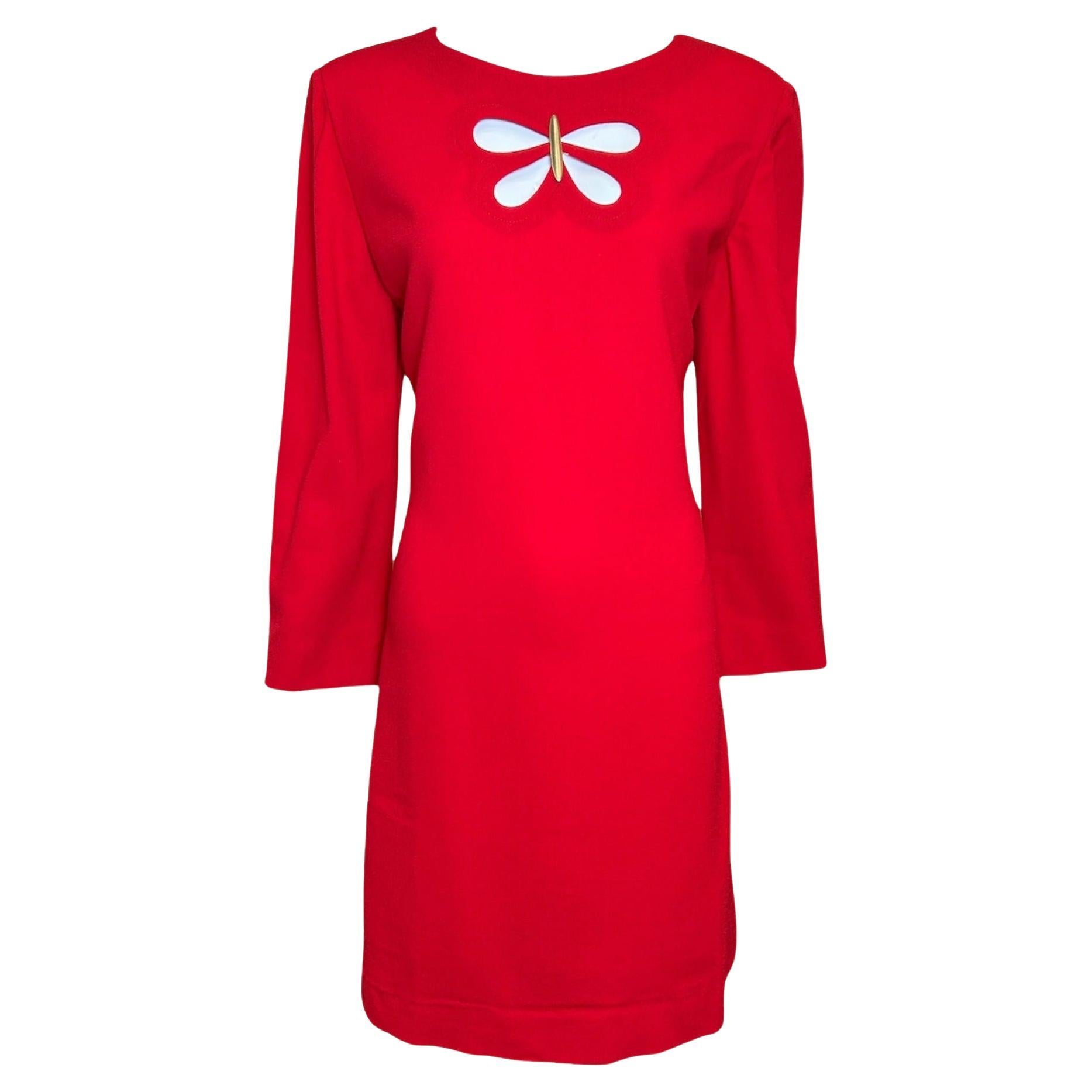 Pierre Cardin Haute Couture - Vestito a ruota rossa modulare, anni '80 in vendita