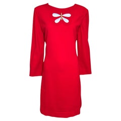 Pierre Cardin Haute Couture Rotes Mod-Butterly-Schichtkleid, 1980er Jahre