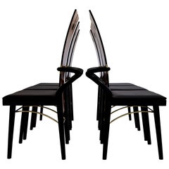 Pierre Cardin Black and Brown Dining Chairs