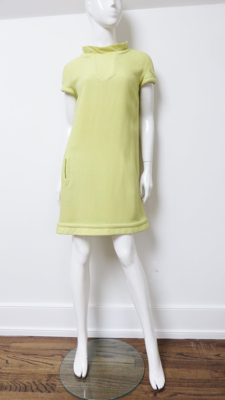 Pierre Cardin Yellow Mod Dress 1960s Pierre Cardin Prêt A Porter