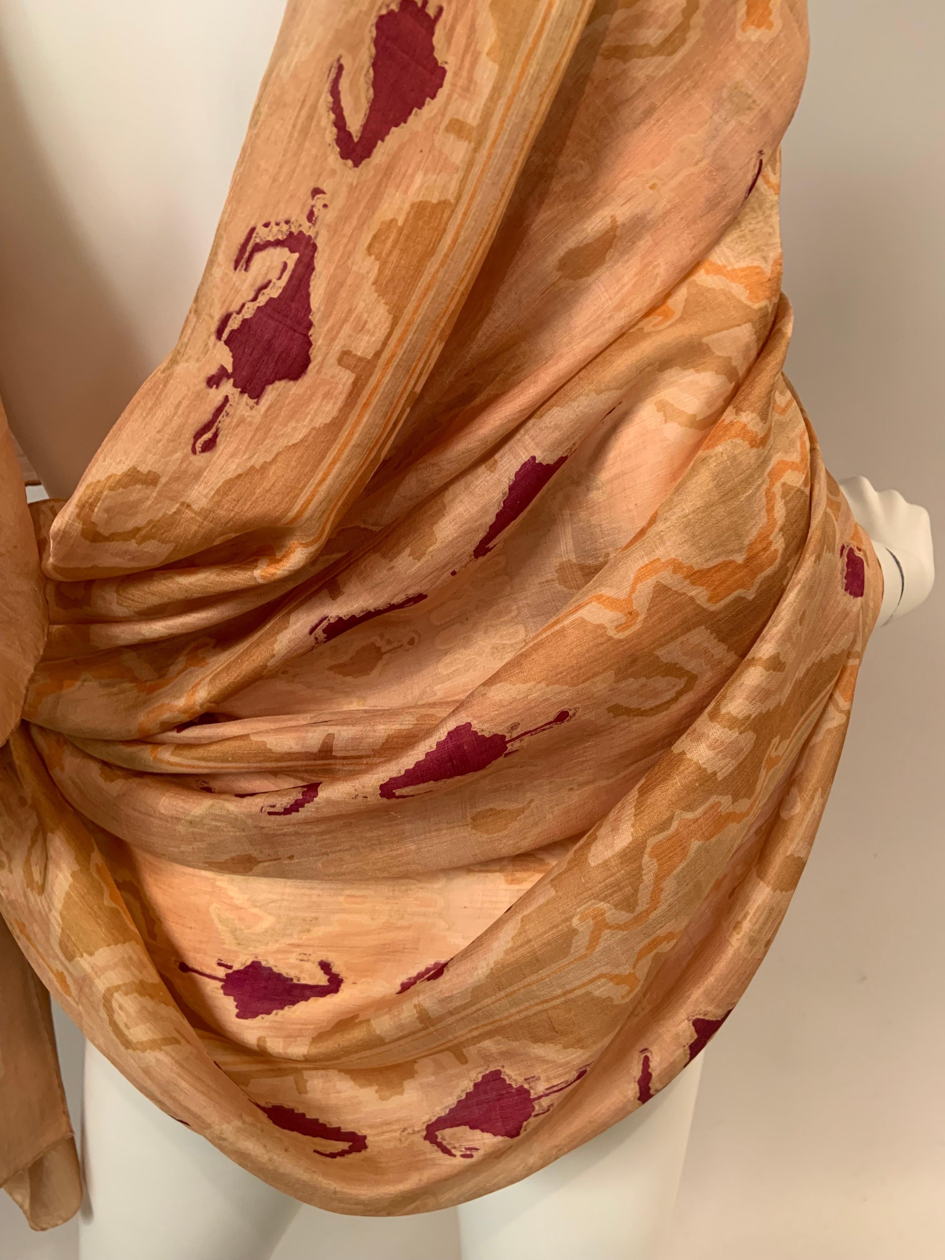 Women's Pierre Cardin Ikat Inspired Rectangular Silk Shawl