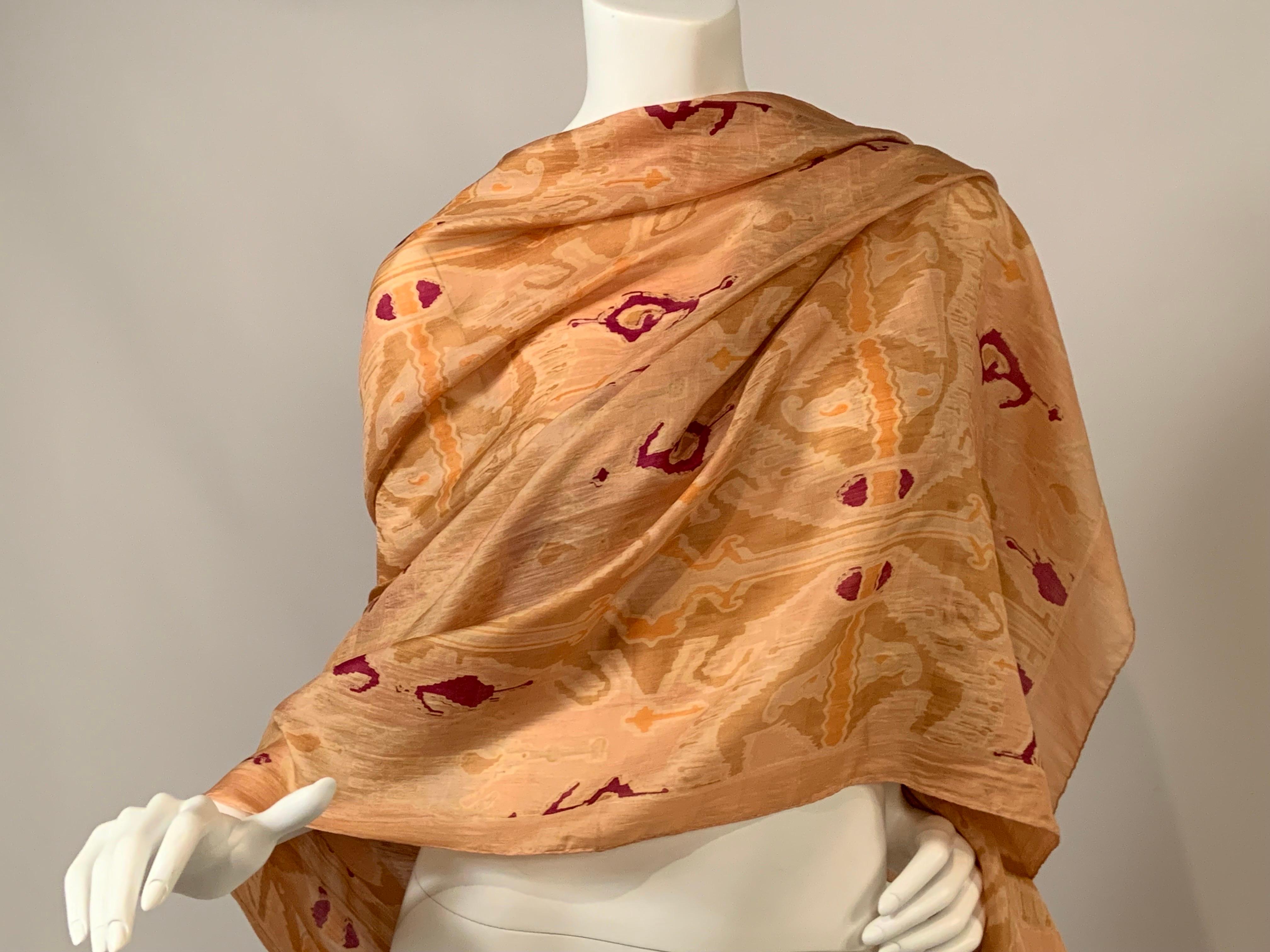 Pierre Cardin Ikat Inspired Rectangular Silk Shawl 1