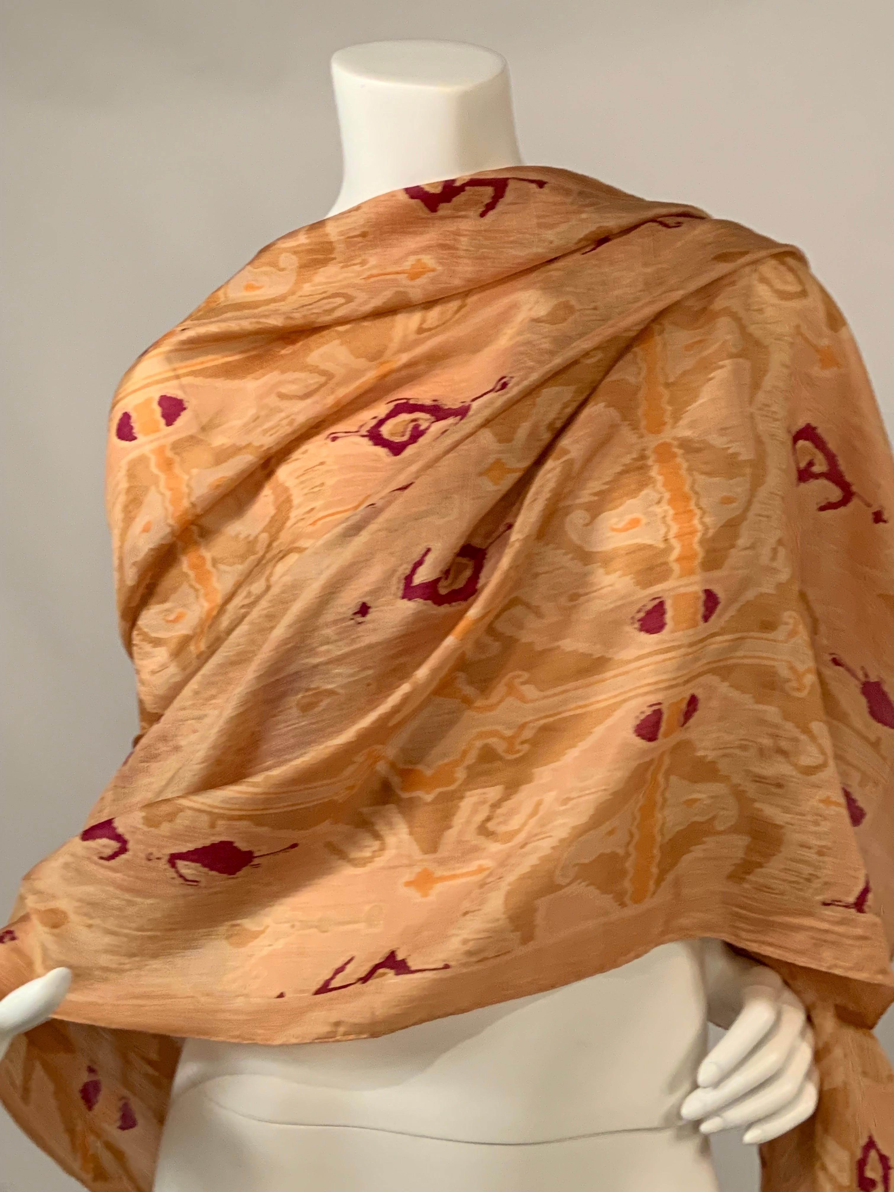 Pierre Cardin Ikat Inspired Rectangular Silk Shawl 2