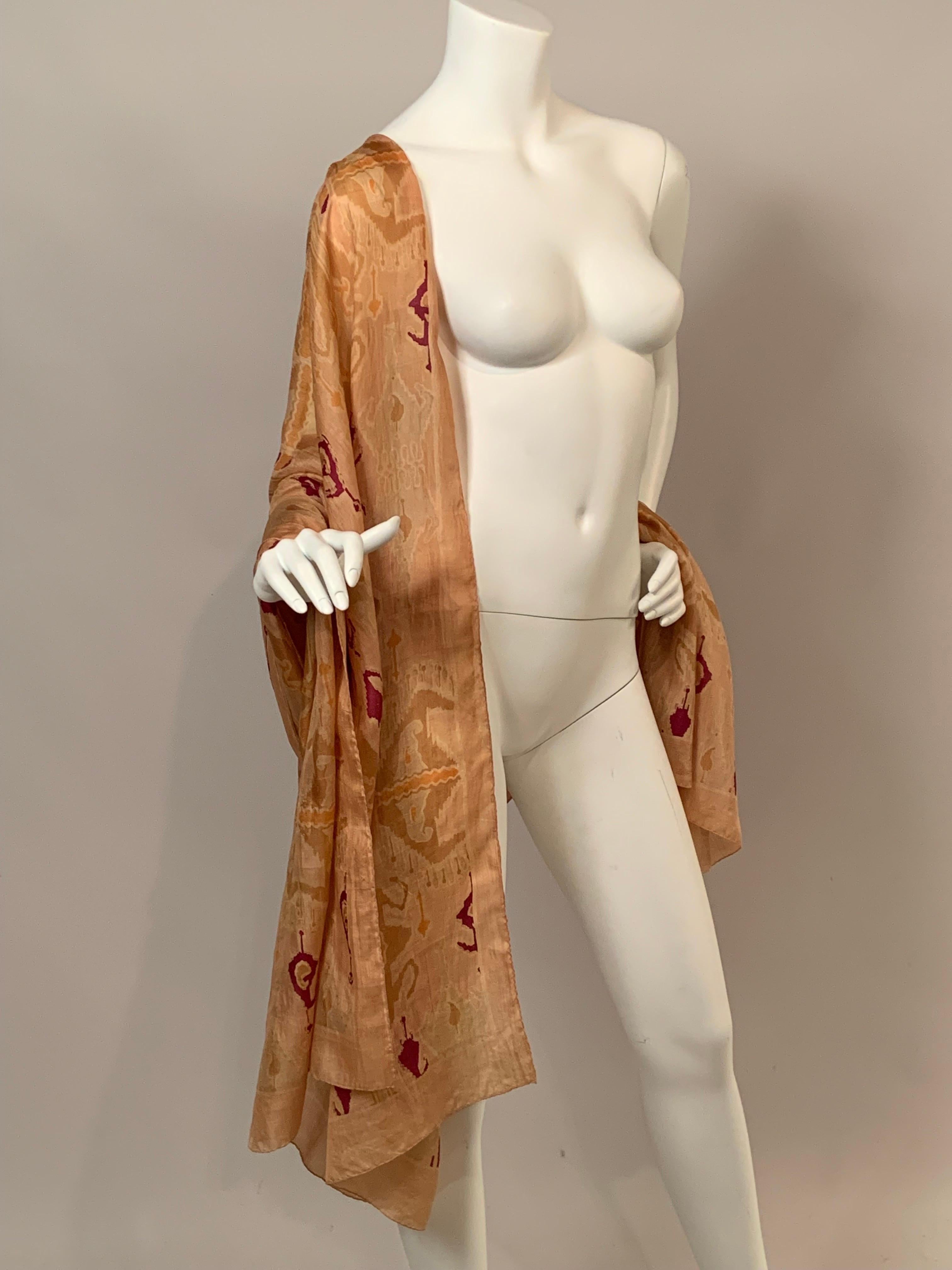 Pierre Cardin Ikat Inspired Rectangular Silk Shawl 6