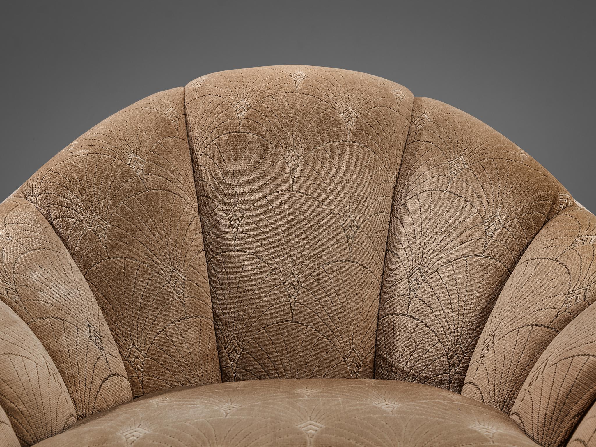 Mid-Century Modern Chaise longue Pierre Cardin en velours doré champagne  en vente