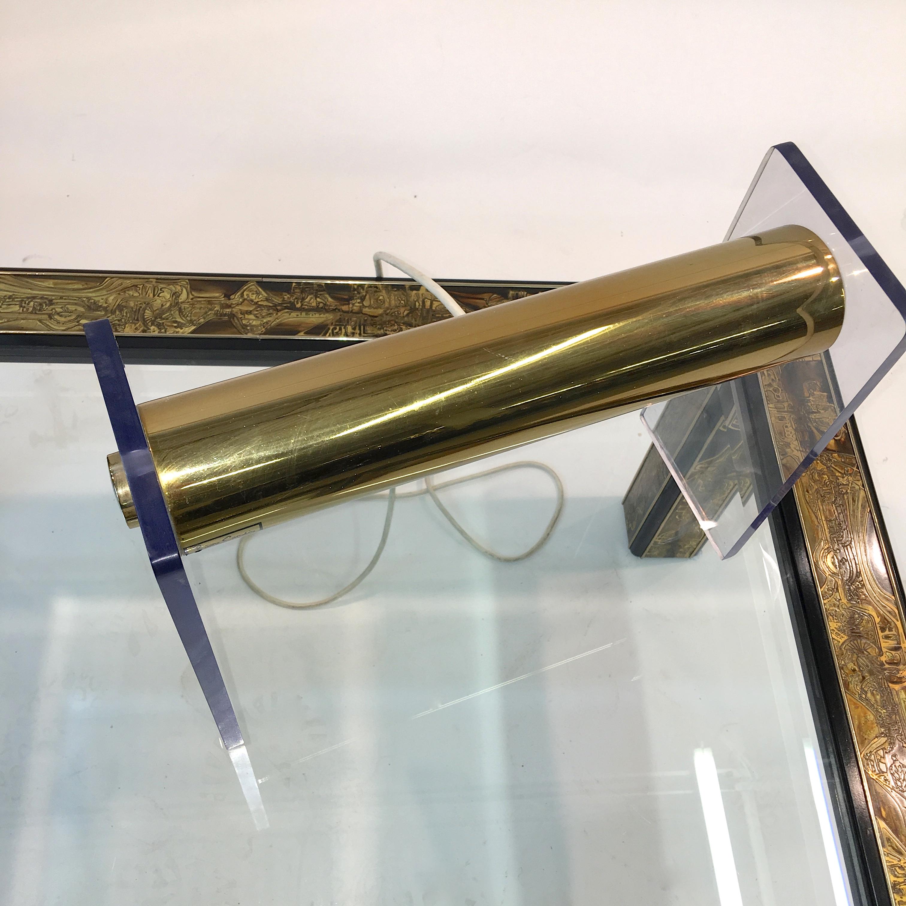 Pierre Cardin Lucite & Brass Table Lamp 1