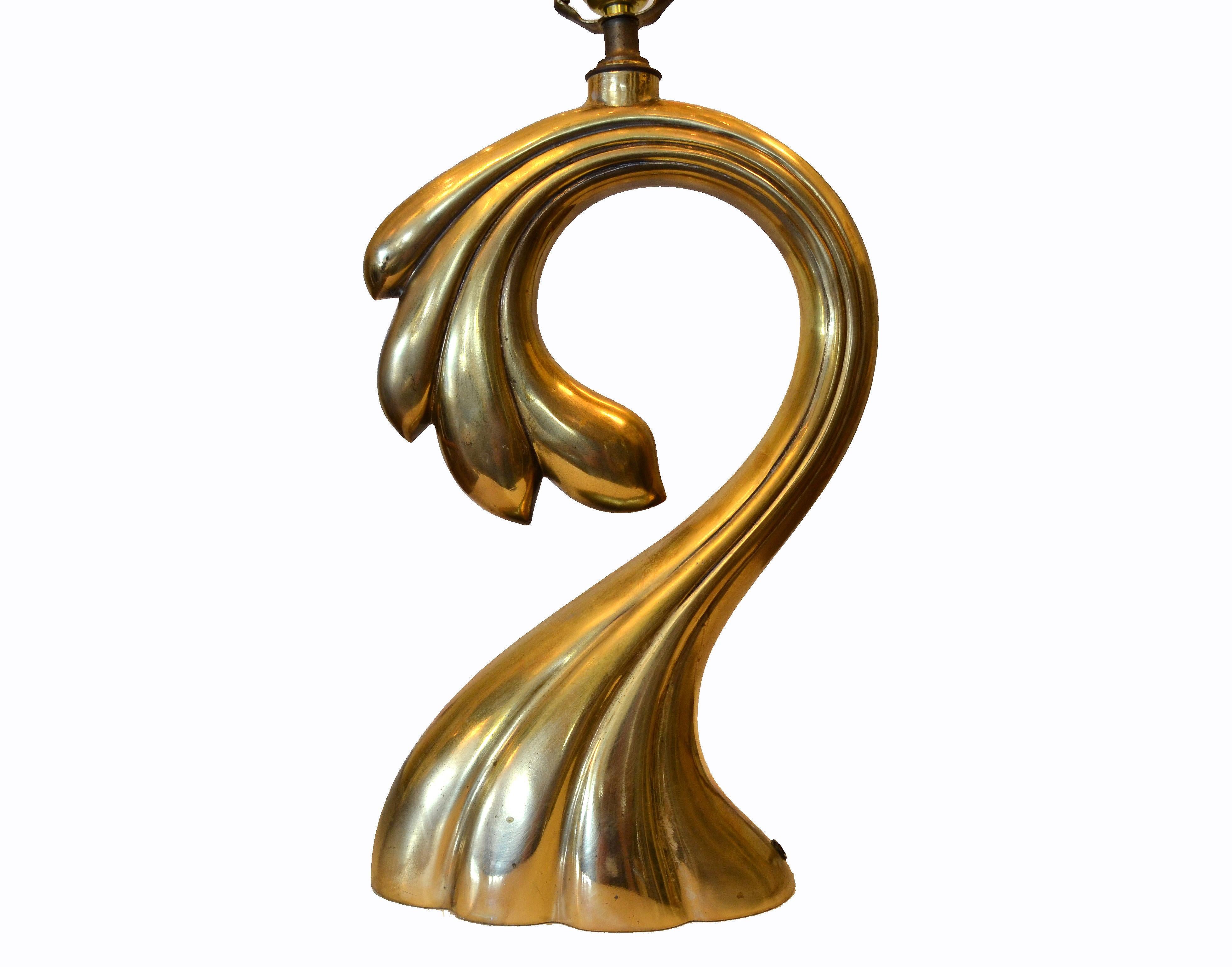 Poli Lampe de bureau sculpturale en laiton de style Pierre Cardin, mi-siècle moderne, par Heyco en vente