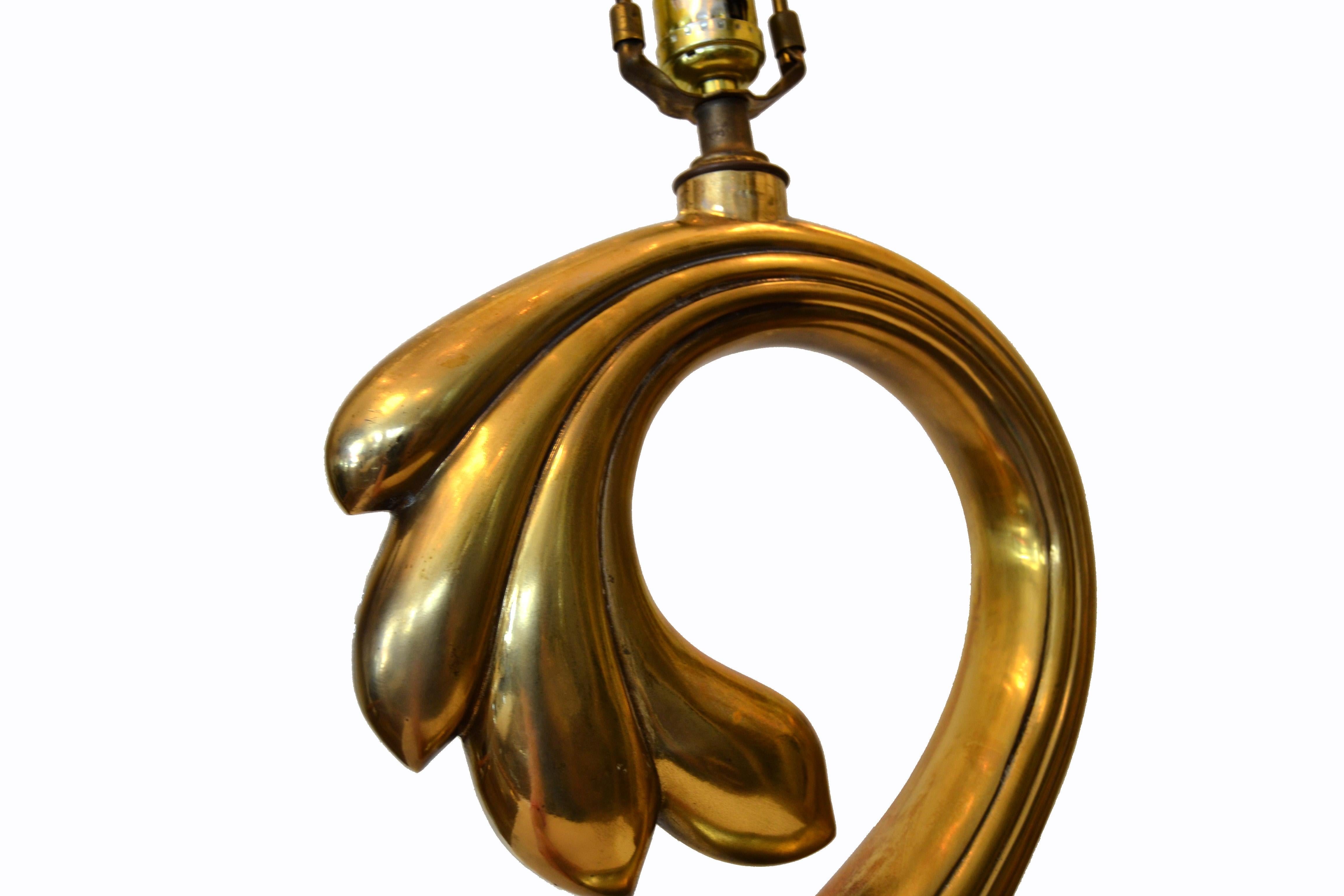 Fin du 20e siècle Lampe de bureau sculpturale en laiton de style Pierre Cardin, mi-siècle moderne, par Heyco en vente