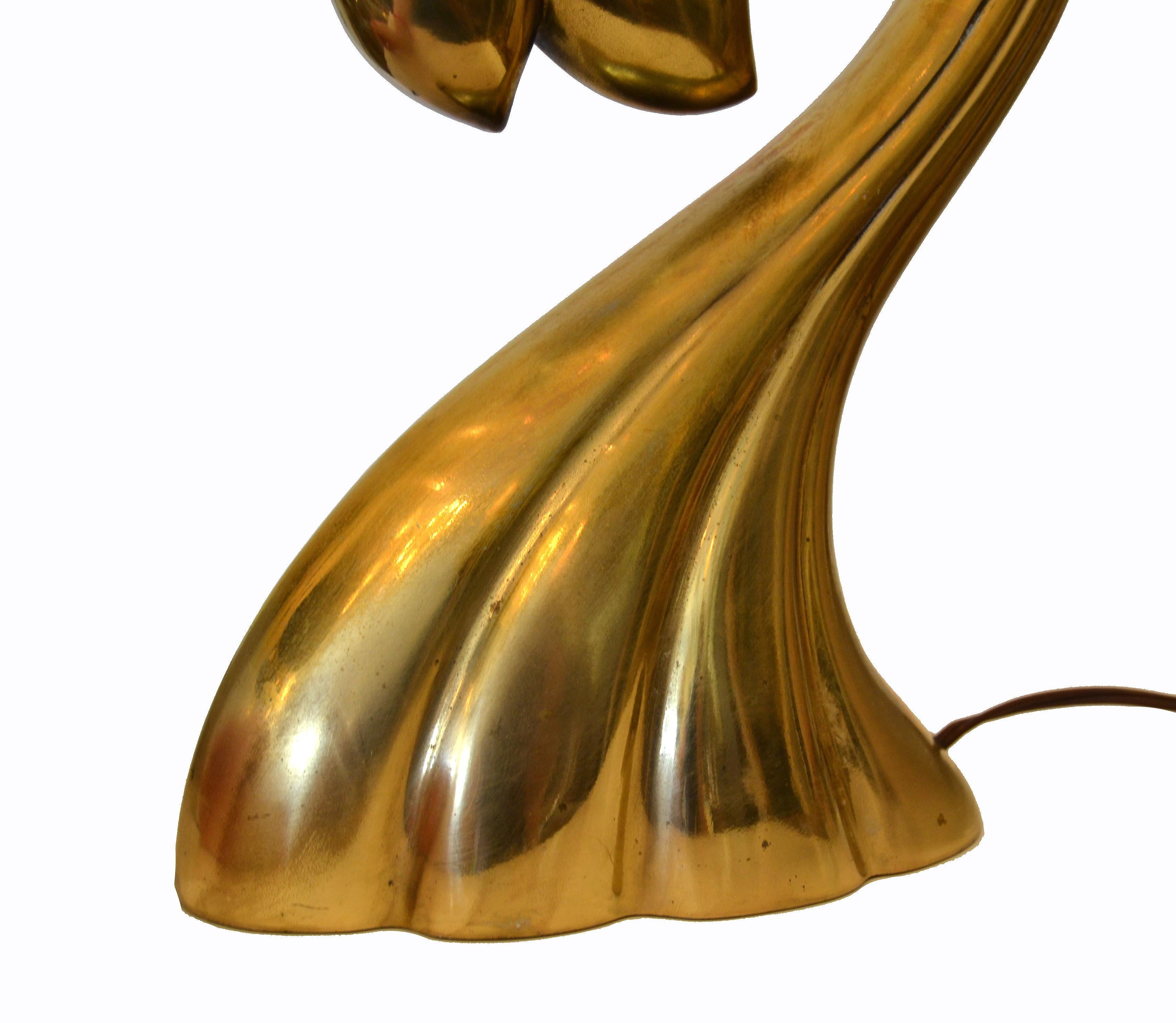 Pierre Cardin Manner Sculptural Brass Table Lamp Mid-Century Modern by Heyco In Good Condition For Sale In Miami, FL