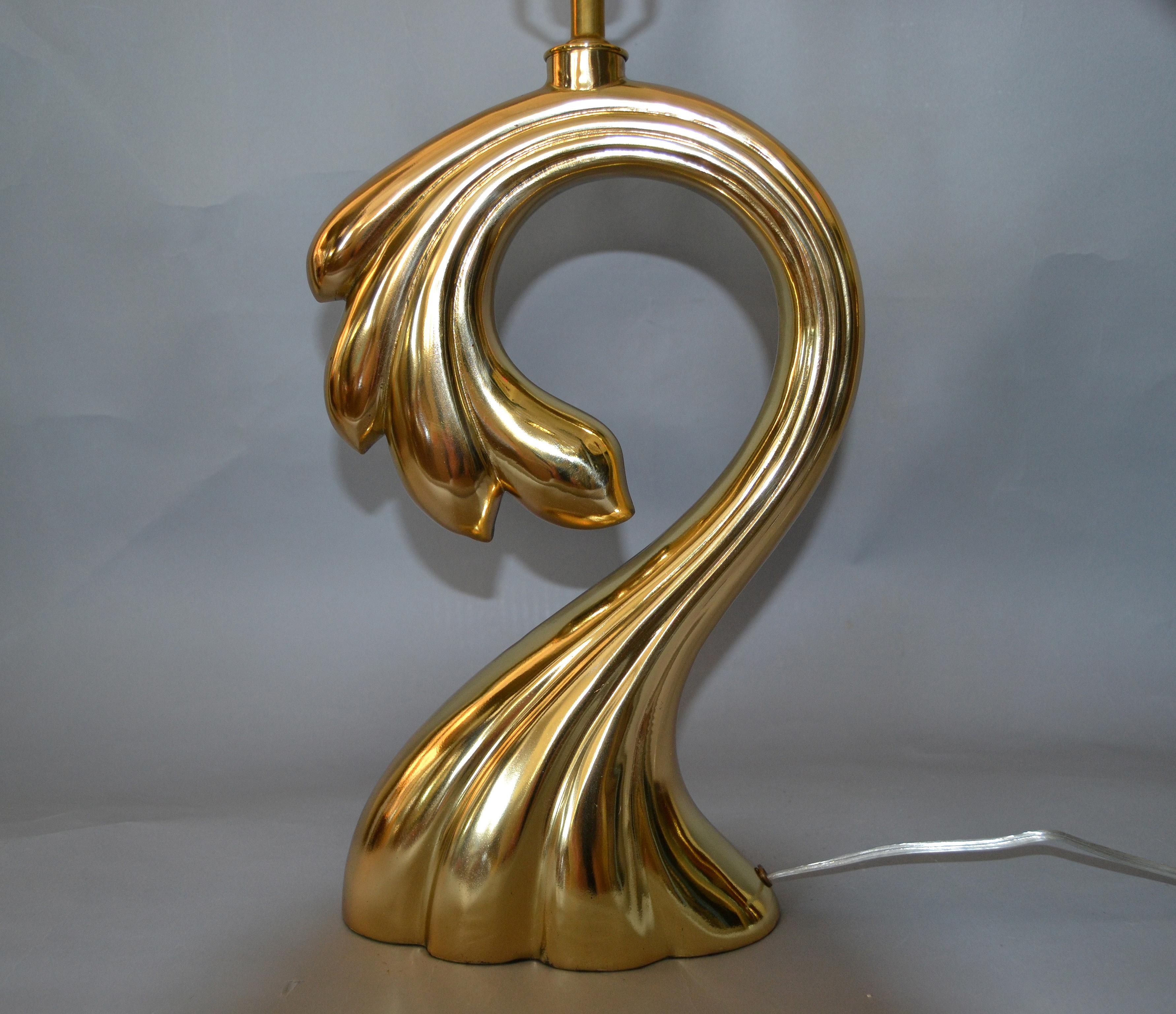 American Pierre Cardin Manner Sculptural Brass Table Lamp Mid-Century Modern For Sale