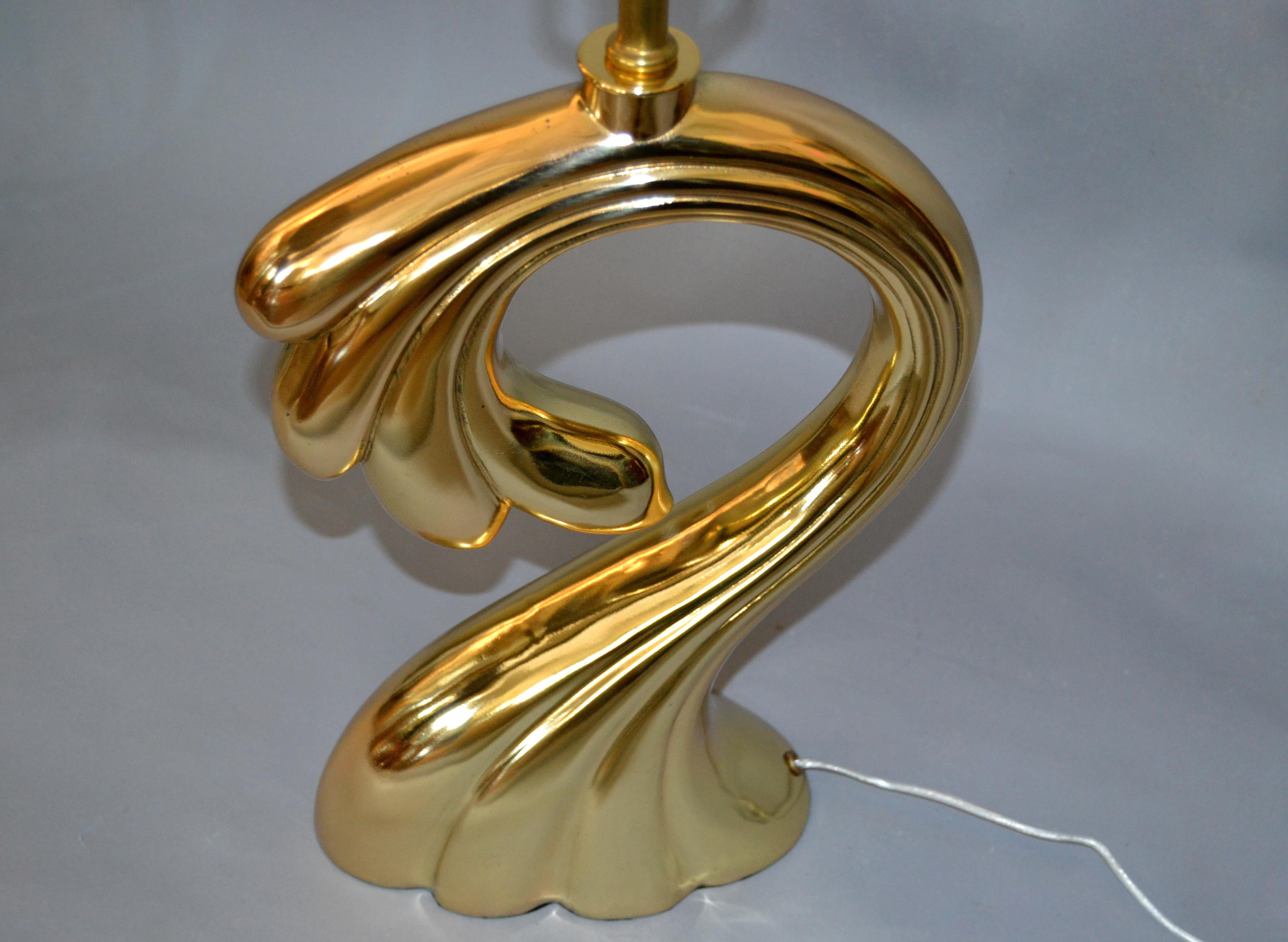 Pierre Cardin Manner Sculptural Brass Table Lamp Mid-Century Modern In Good Condition For Sale In Miami, FL