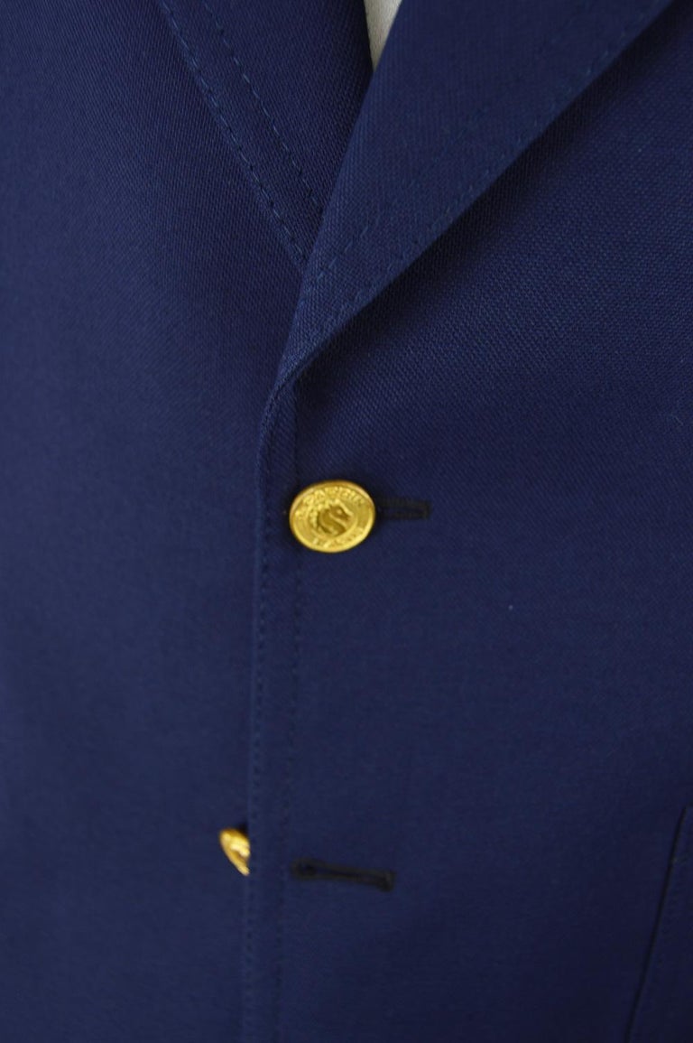 Pierre Cardin Men's 1970s Blue Paisley Lined Vintage Blazer Jacket For Sale 2