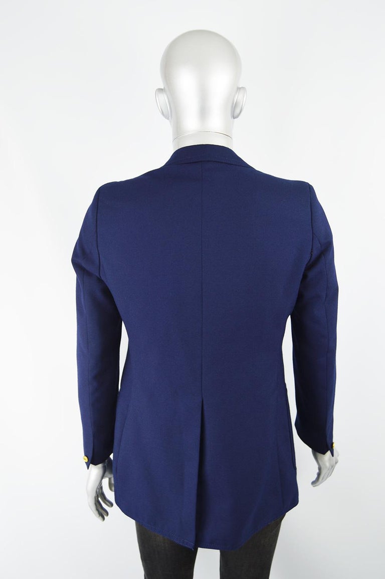 Pierre Cardin Men's 1970s Blue Paisley Lined Vintage Blazer Jacket For Sale 3