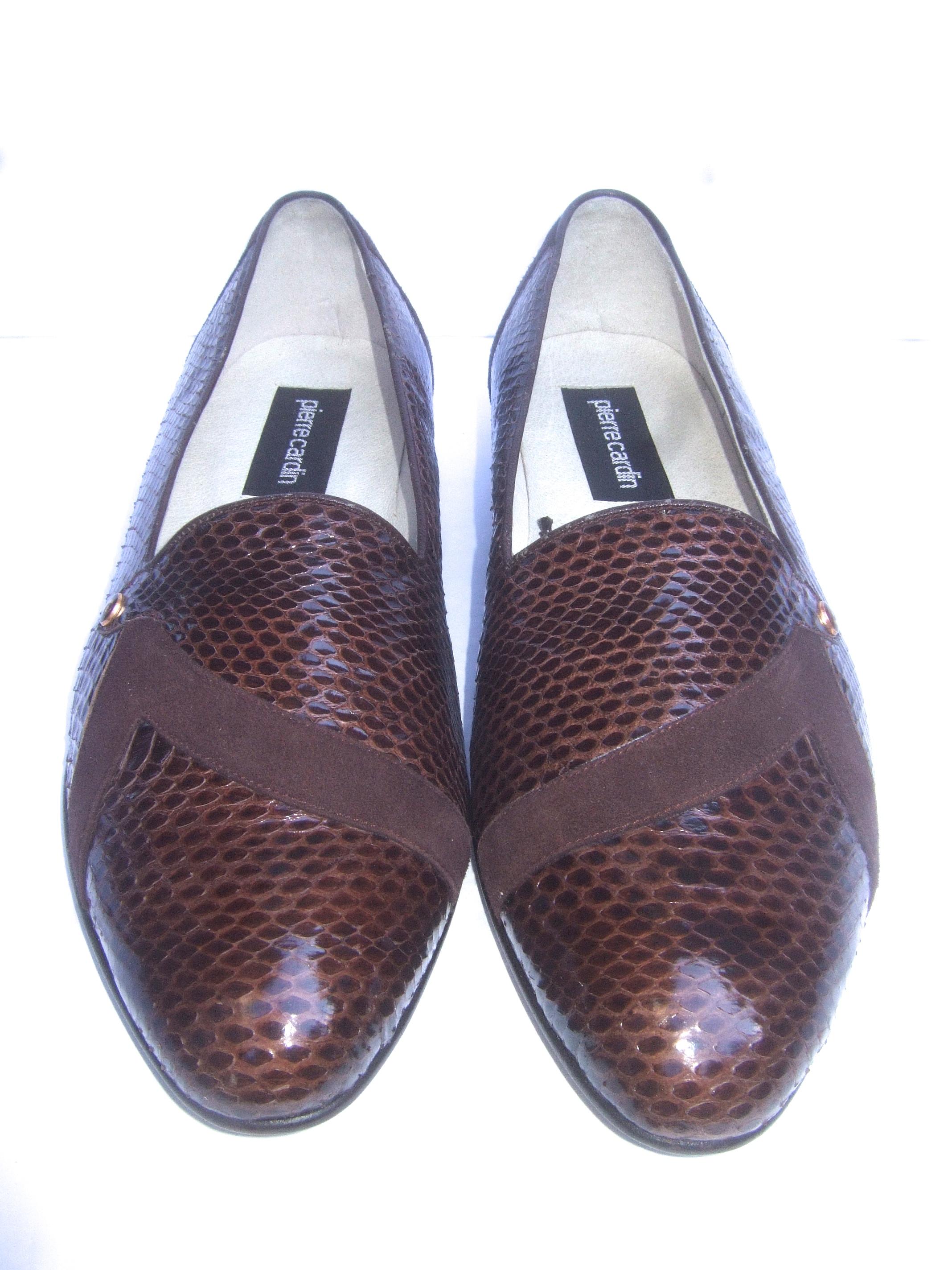 Pierre Cardin Men's Brown Snakeskin Dress Shoes New Vintage US Size 11 c 1970s 4