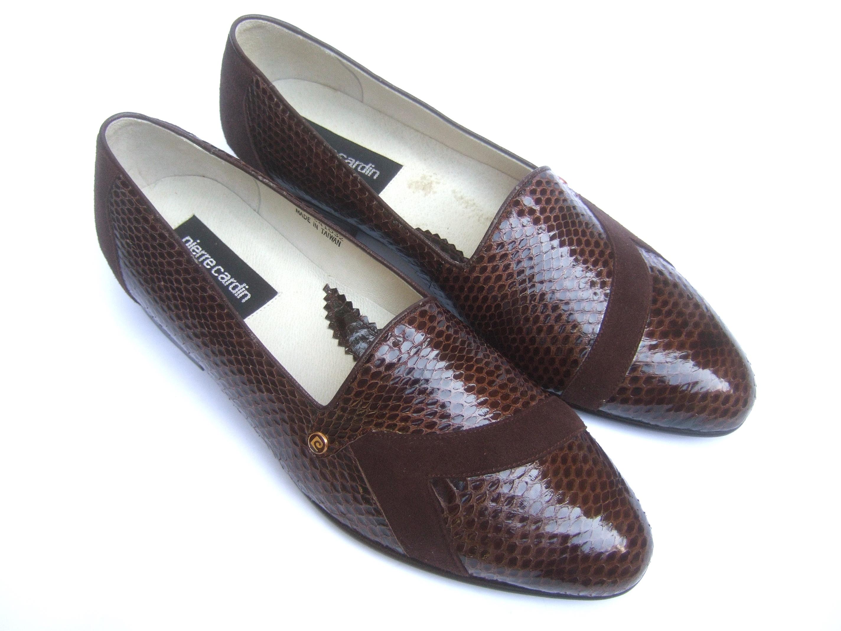 Pierre Cardin Men's Brown Snakeskin Dress Shoes New Vintage US Size 11 c 1970s 2