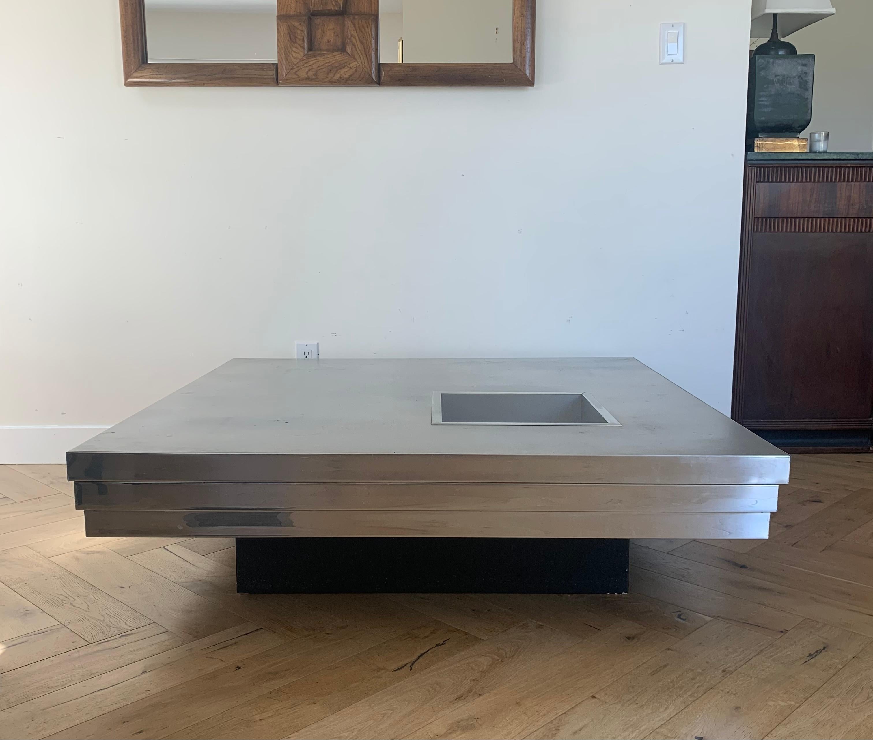 Pierre Cardin Metal and Wood Graduated Coffee Table, 1970s 2